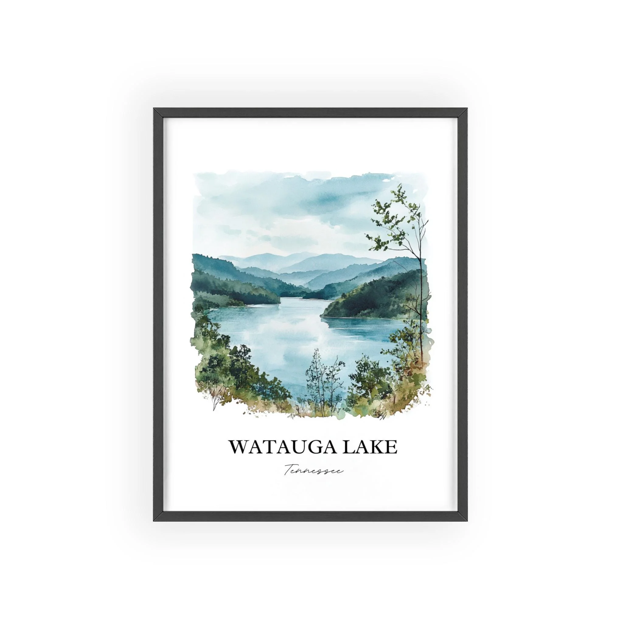 Watauga Lake, USA – Watercolor Art Print - Image 7