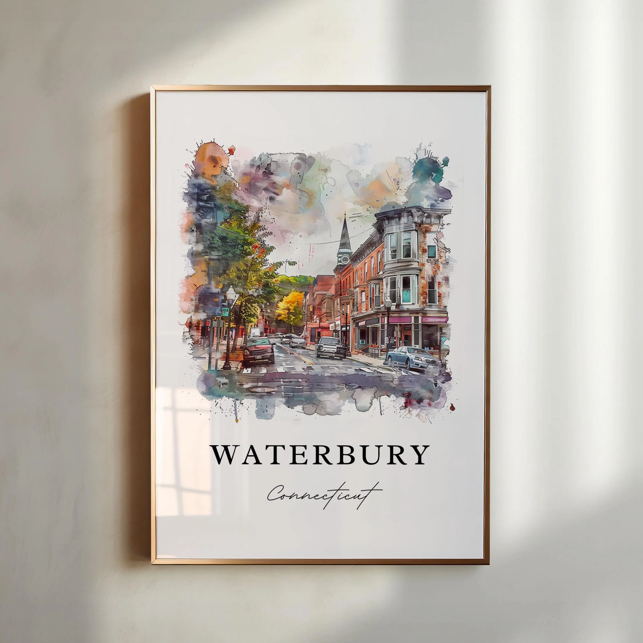Waterbury, Connecticut, Connecticut – Watercolor Art Print