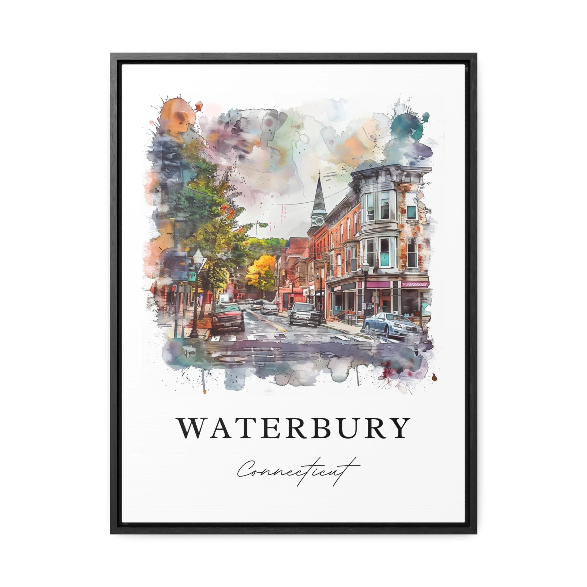 Waterbury, Connecticut, Connecticut – Watercolor Art Print - Image 6