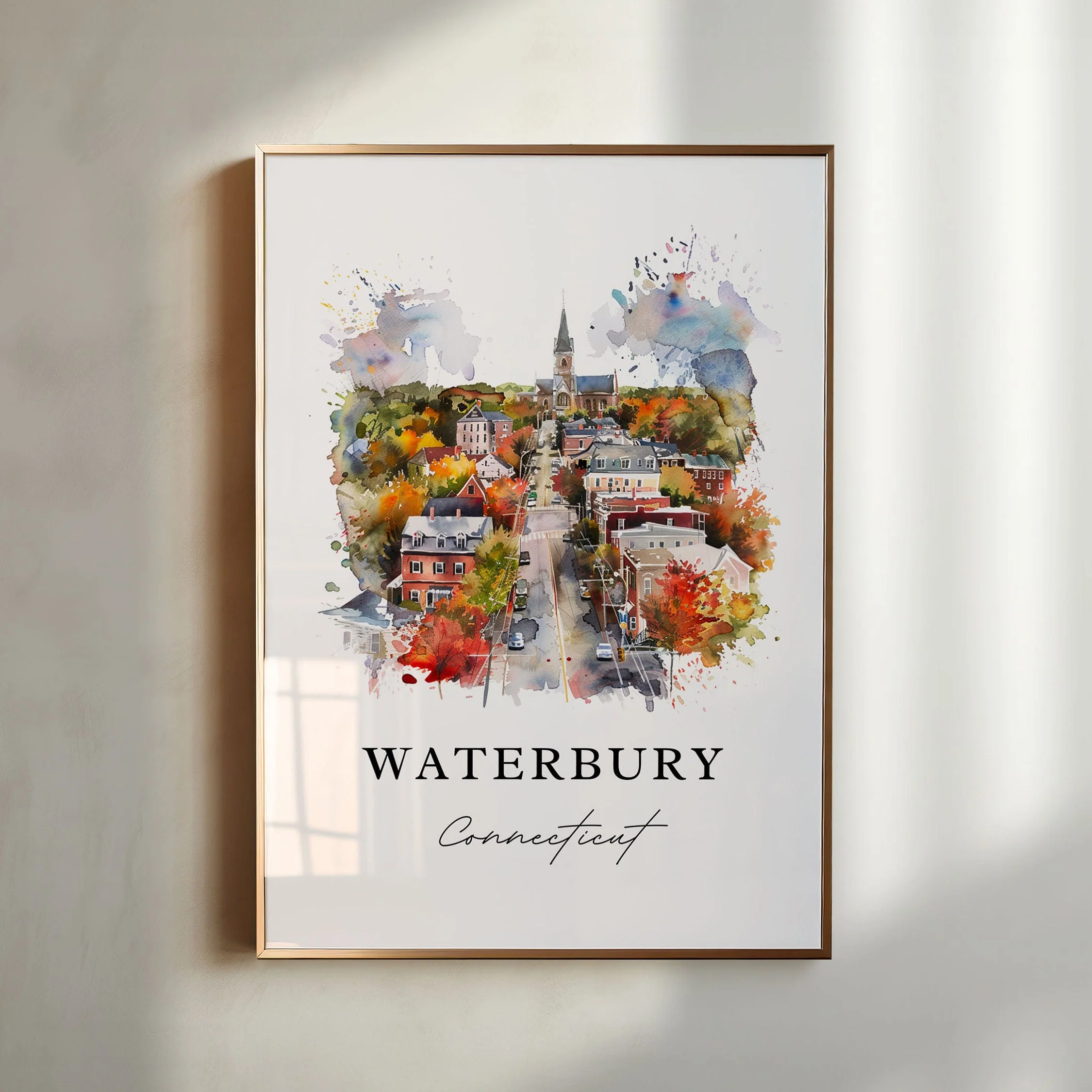 Waterbury, Connecticut, Connecticut – Watercolor Art Print