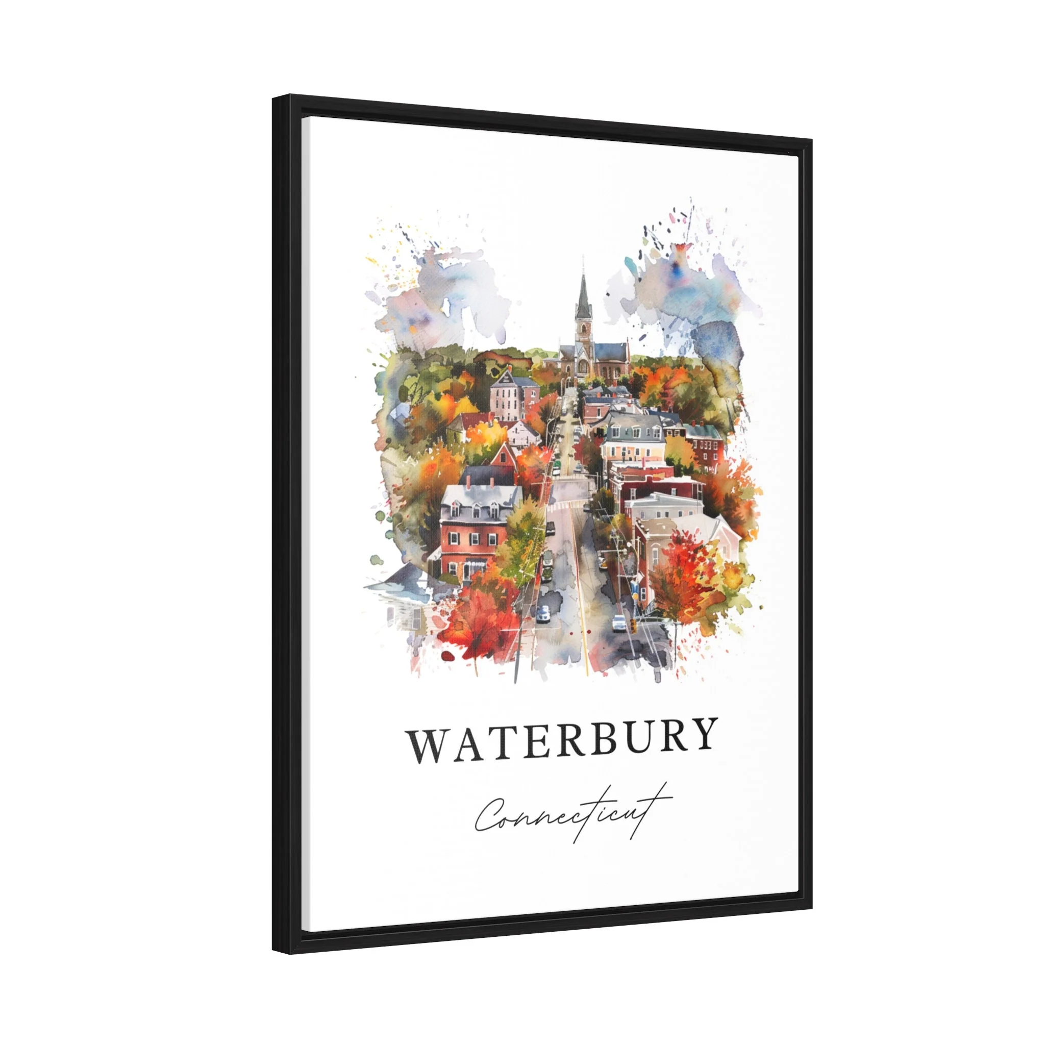 Waterbury, Connecticut, Connecticut – Watercolor Art Print - Image 7