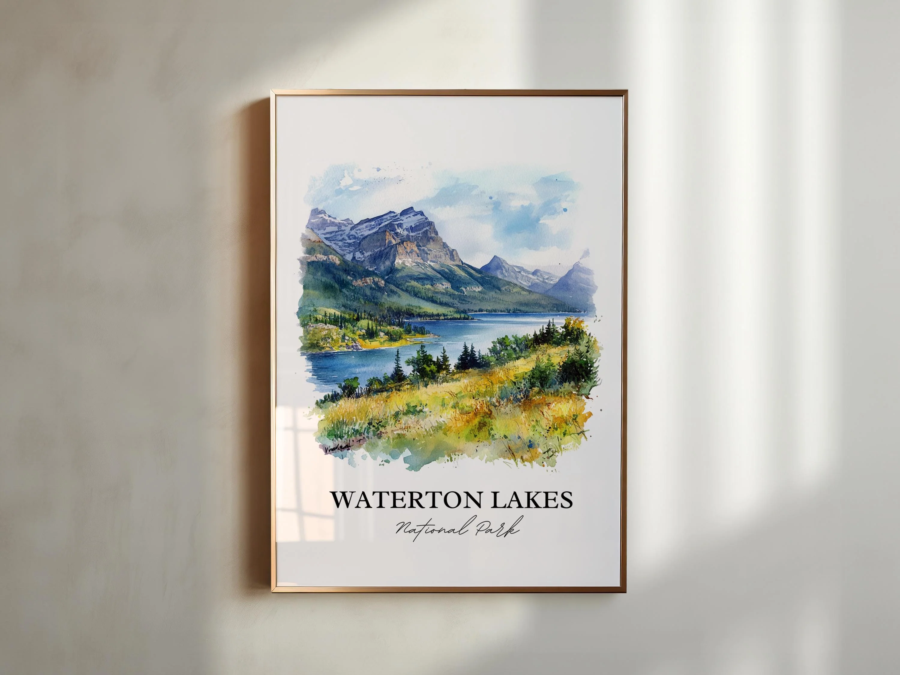 Waterton Lakes National Park, Canada – Watercolor Art Print - Image 3