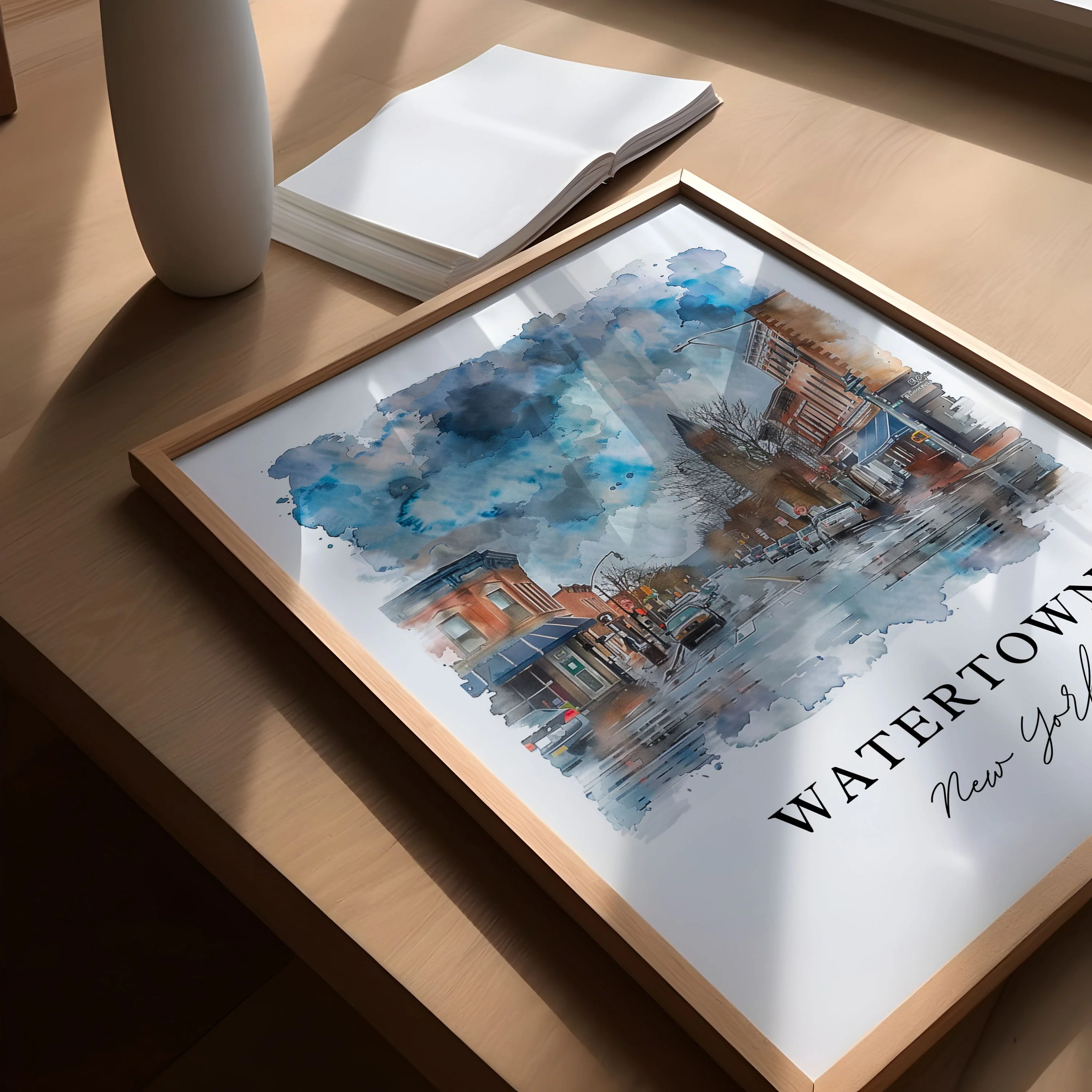 Watertown, USA – Watercolor Art Print - Image 3