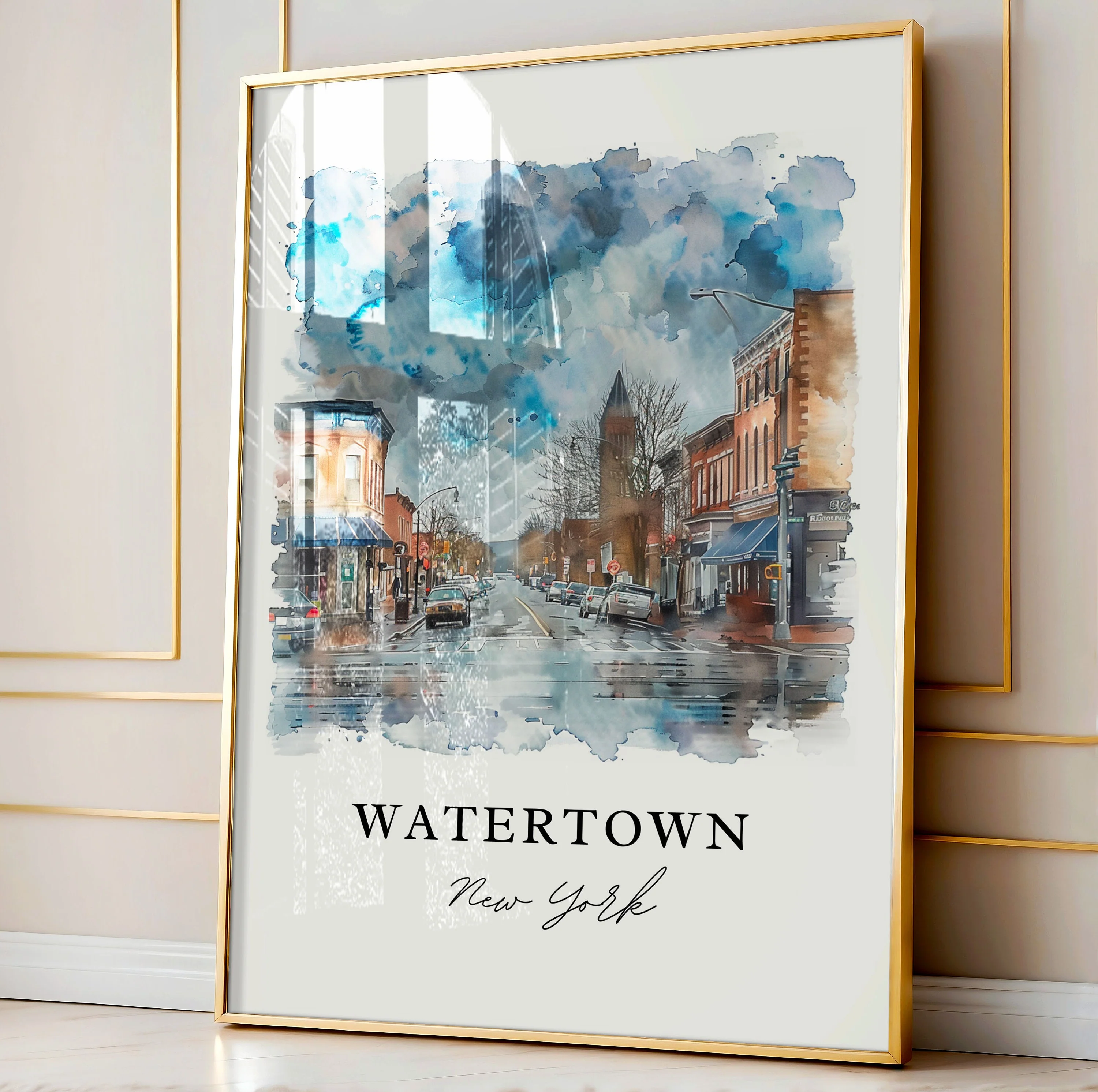 Watertown, USA – Watercolor Art Print - Image 4