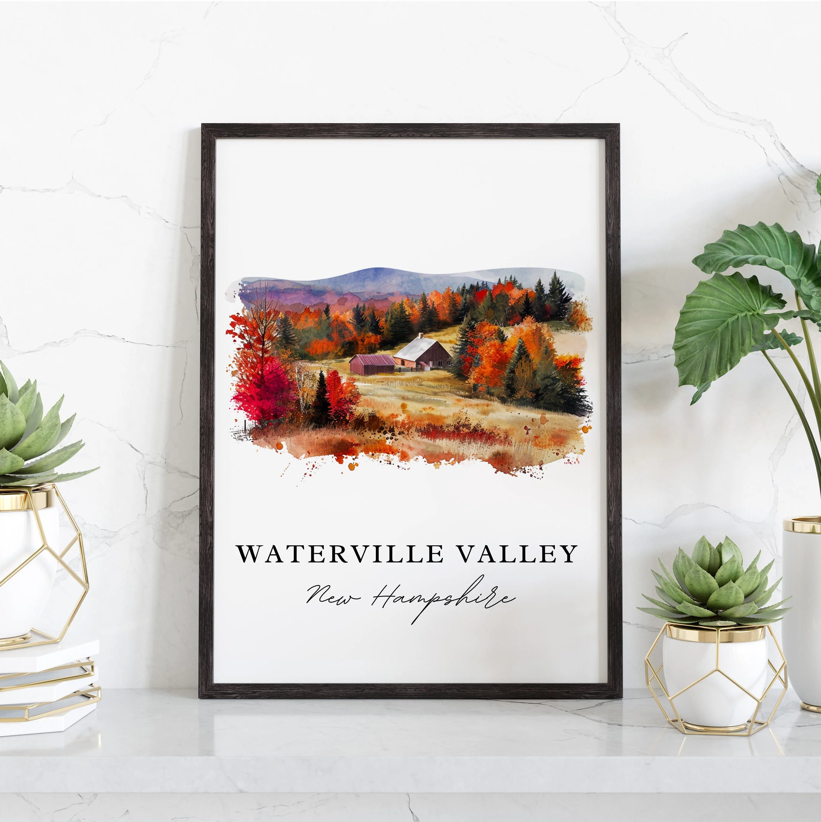 Waterville Valley, New Hampshire – Watercolor Art Print - Image 5