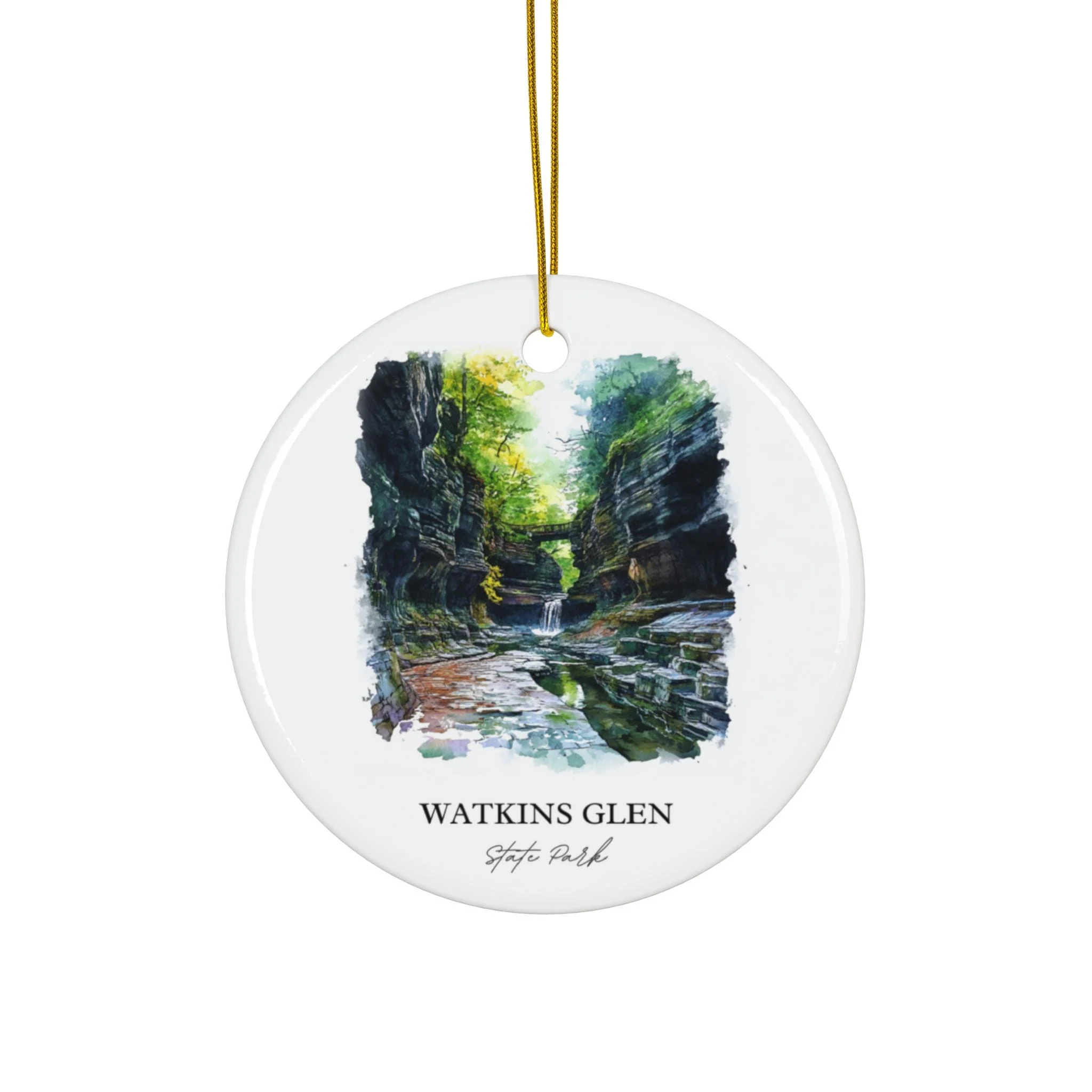 Watkins Glen Ornament: Unique Corning NY Souvenir, Watkins Glen Xmas Decor, and Authentic Ithaca NY Gift