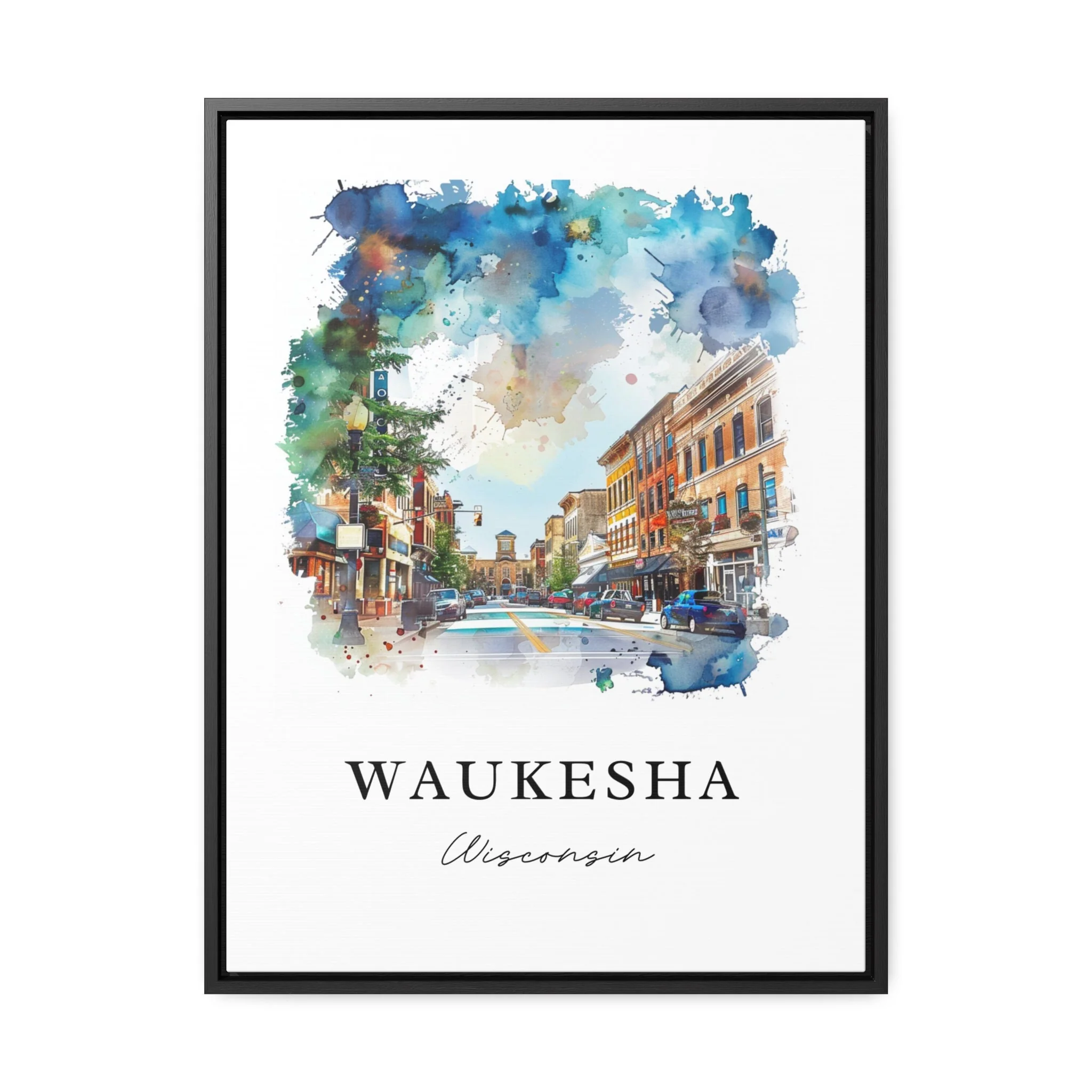 Waukesha, Wisconsin, Wisconsin – Watercolor Art Print - Image 6
