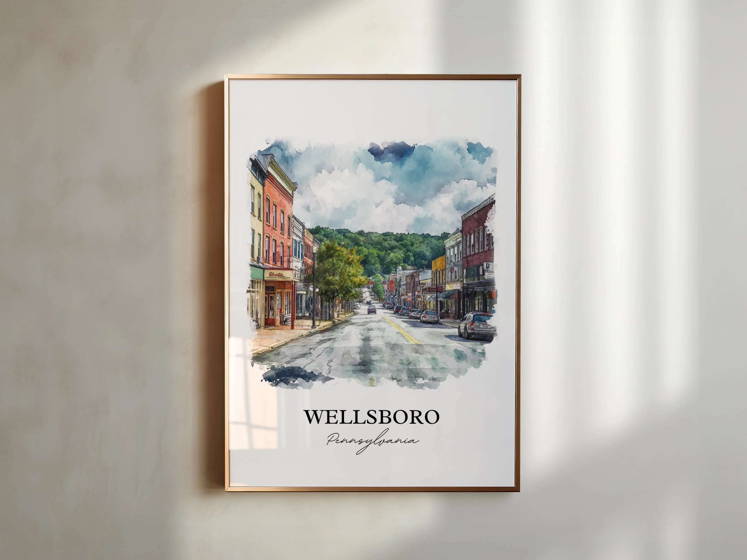 Wellsboro, USA – Watercolor Art Print - Image 3