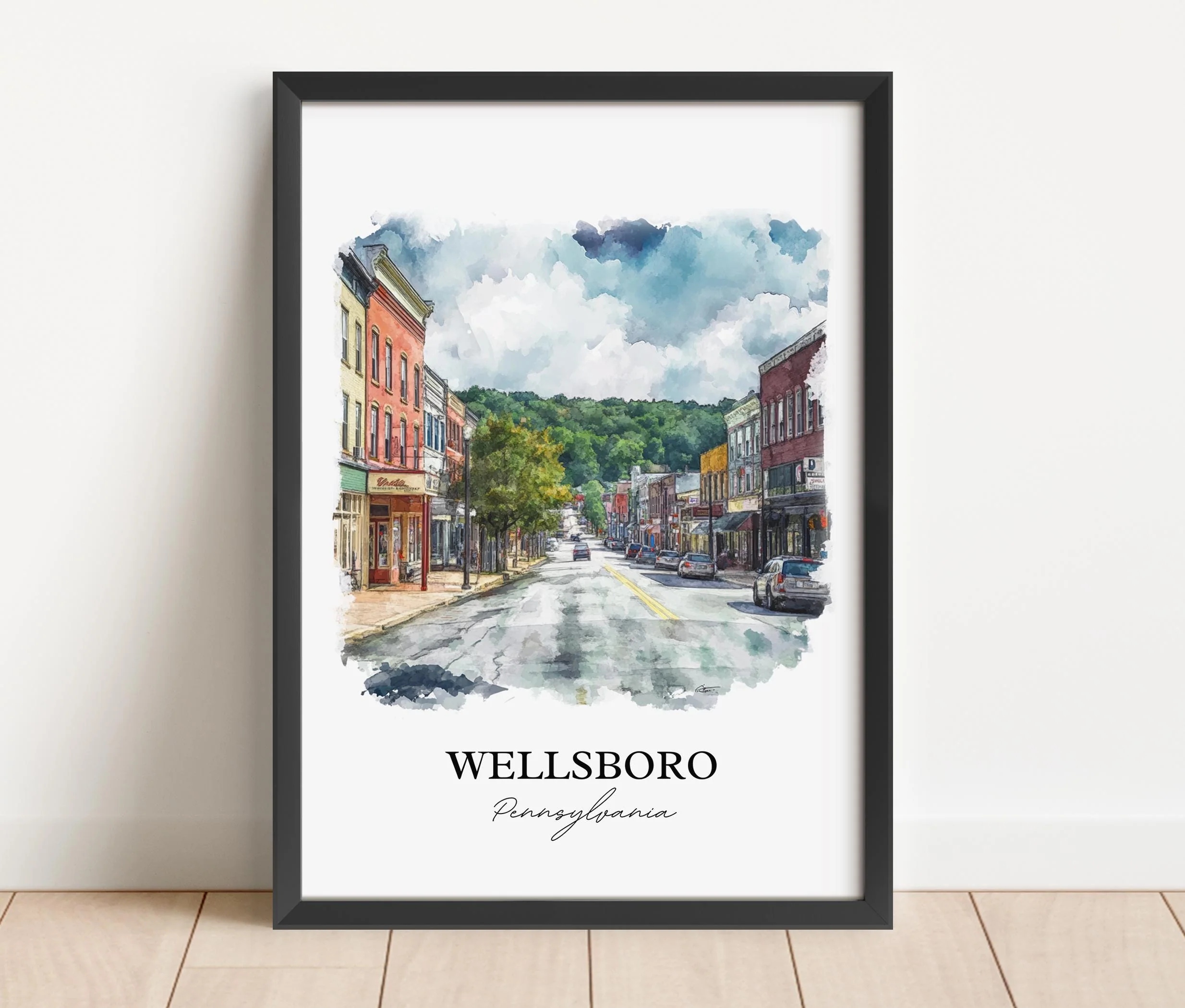 Wellsboro, USA – Watercolor Art Print - Image 6
