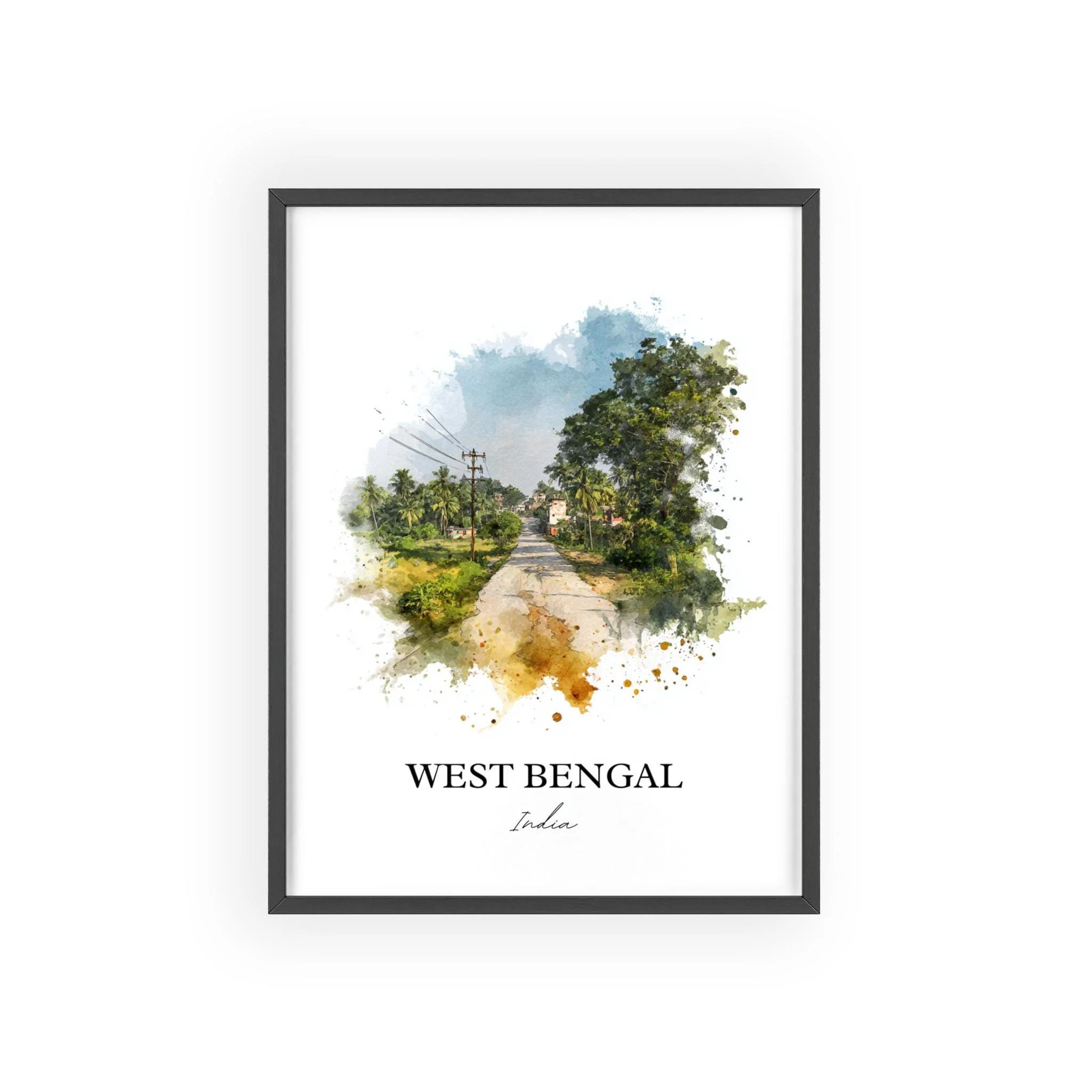 West Bengal, India – Watercolor Art Print - Image 7