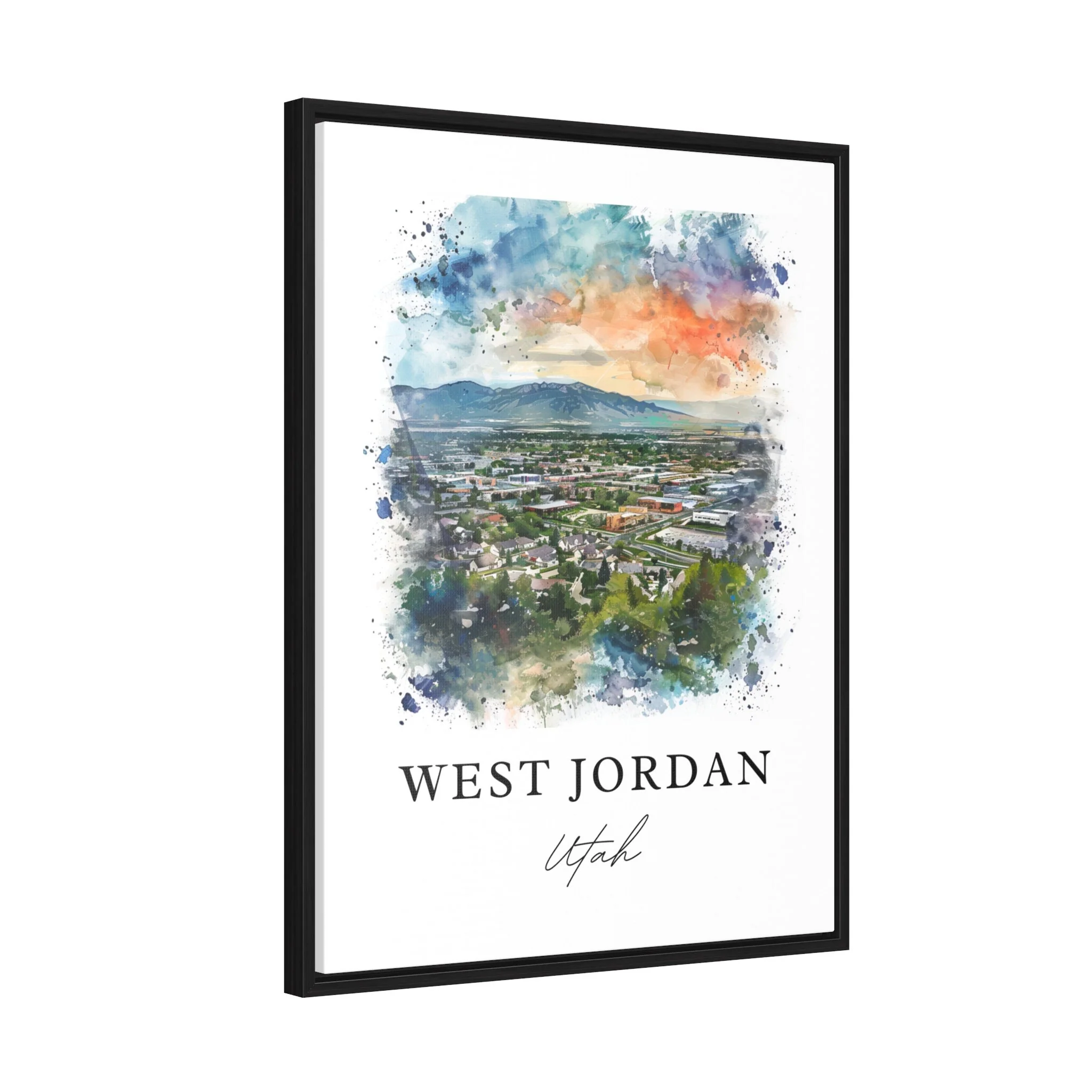 West Jordan, USA – Watercolor Art Print - Image 7