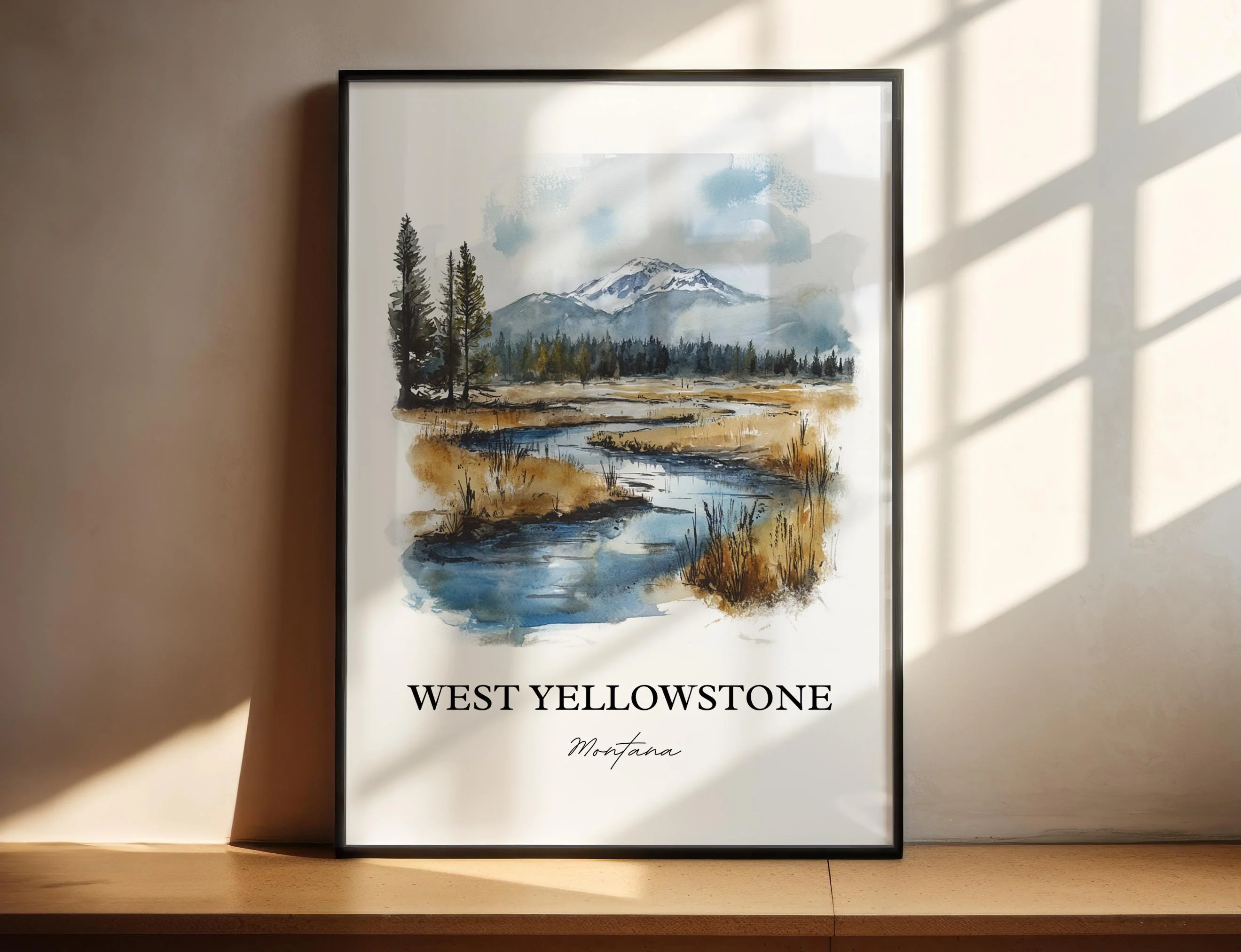 West Yellowstone, Montana, USA – Watercolor Art Print