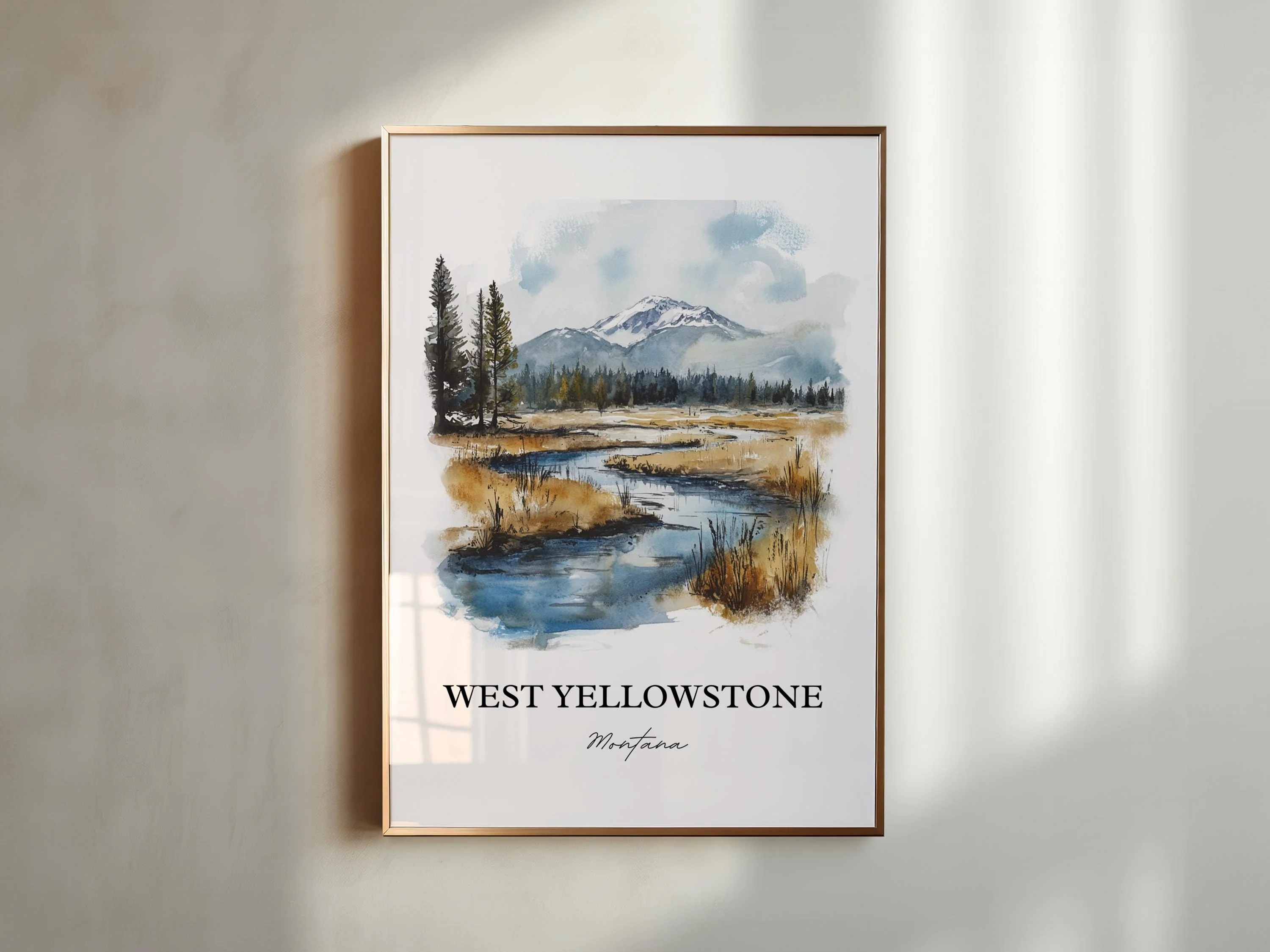 West Yellowstone, Montana, USA – Watercolor Art Print - Image 6