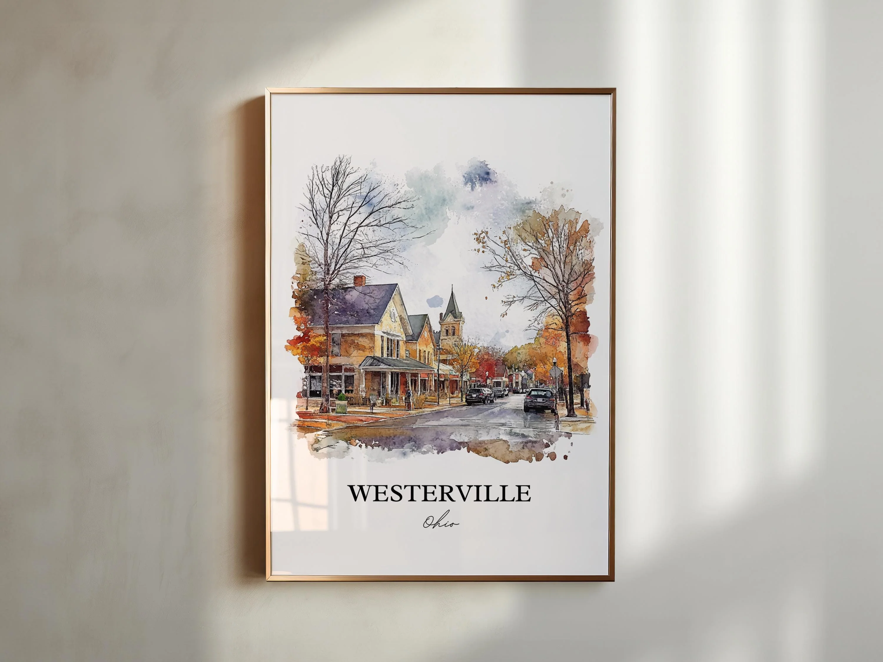 Westerville, OH, USA – Watercolor Art Print - Image 5