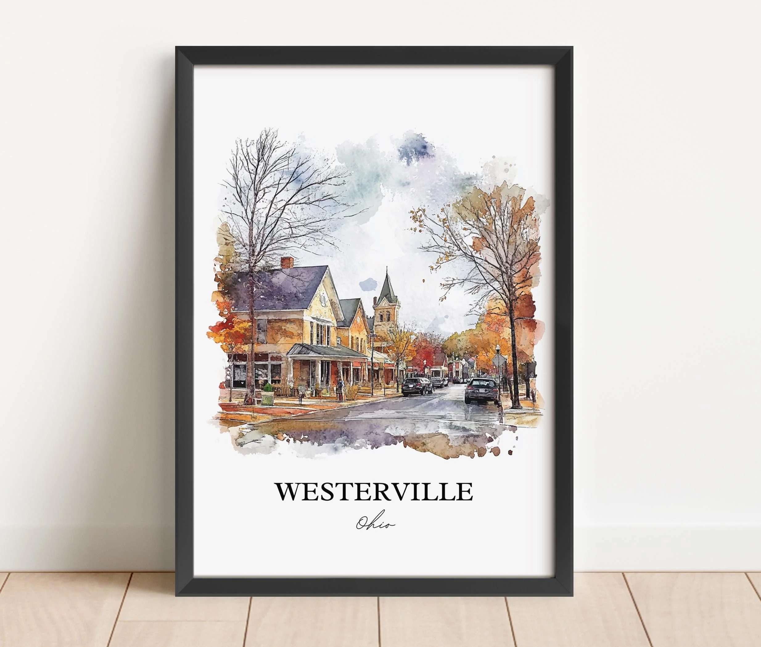 Westerville, OH, USA – Watercolor Art Print - Image 6
