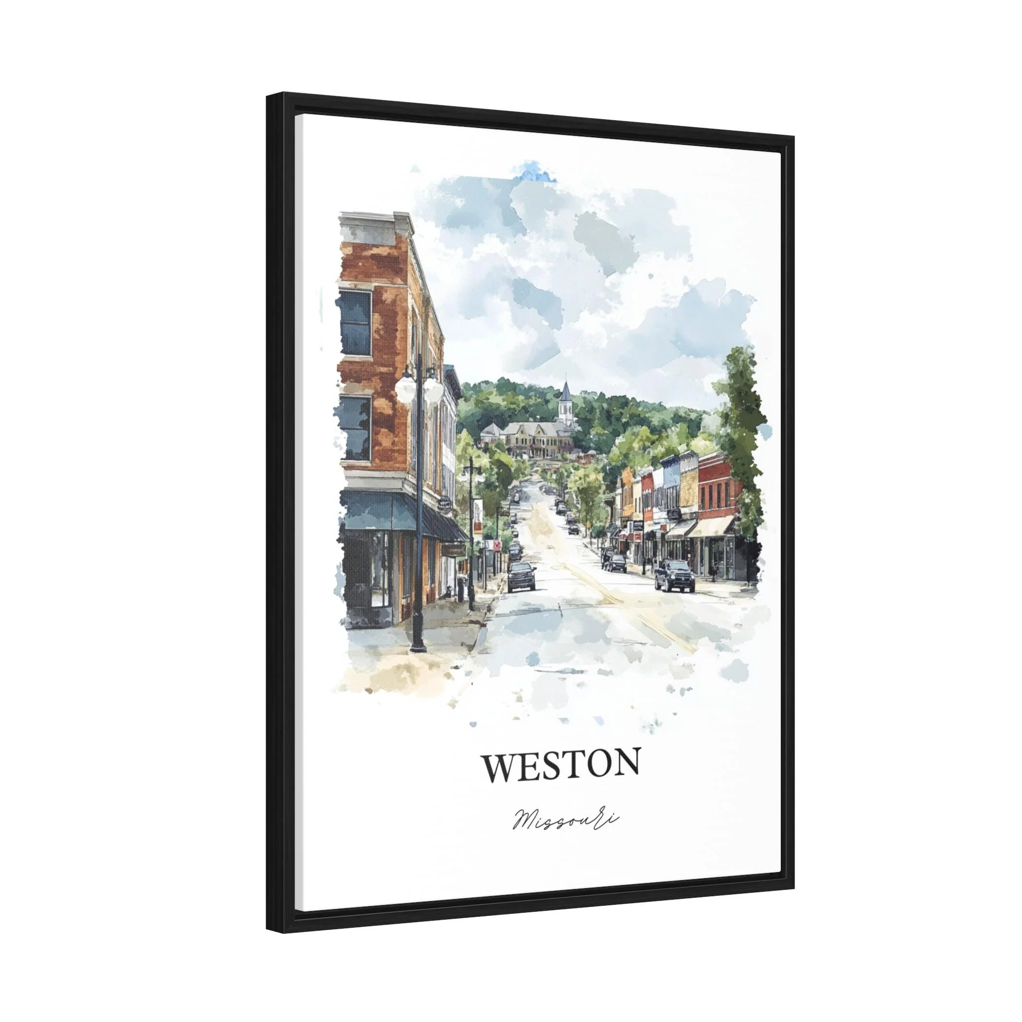 Weston, Missouri, USA – Watercolor Art Print - Image 8