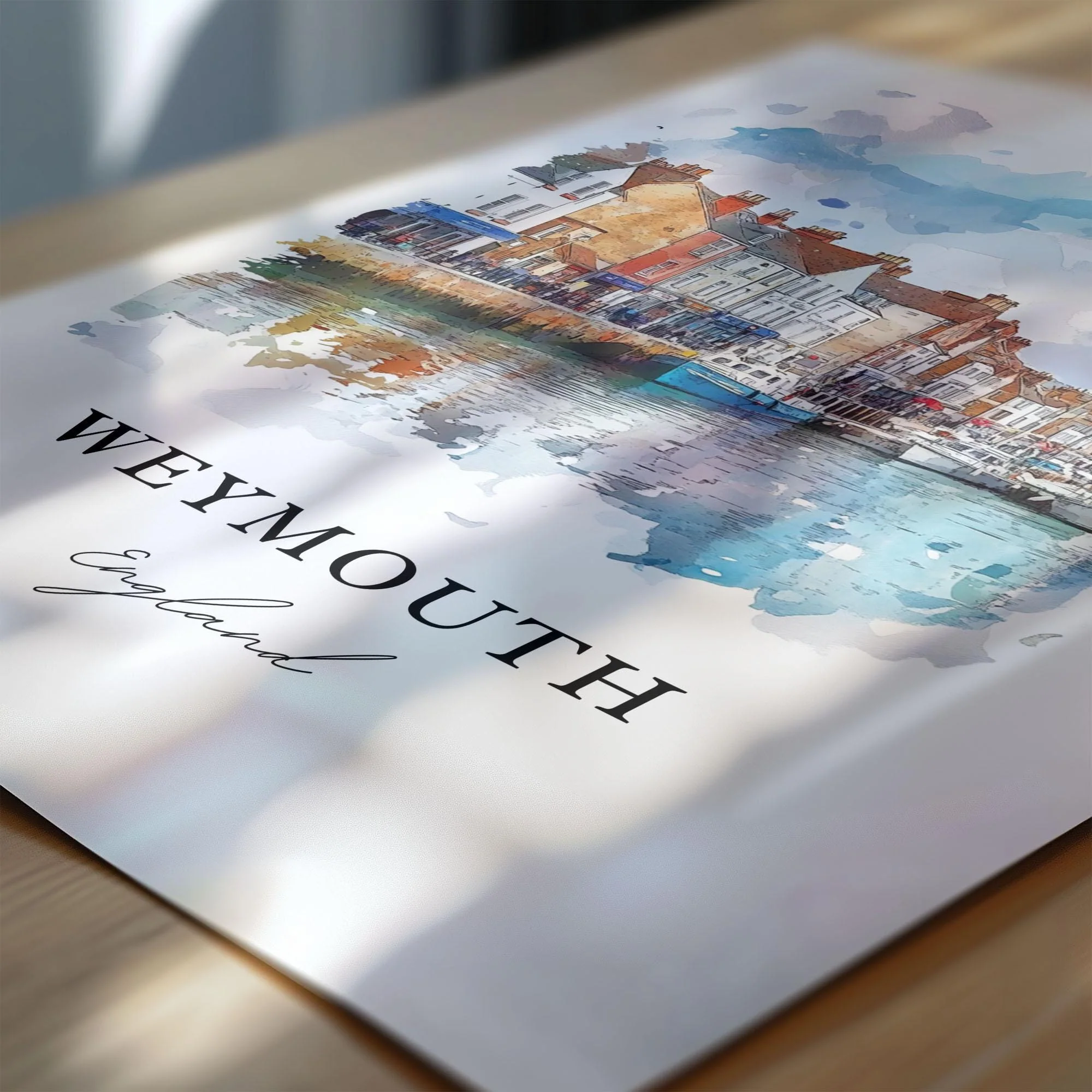 Weymouth, England – Watercolor Art Print - Image 2