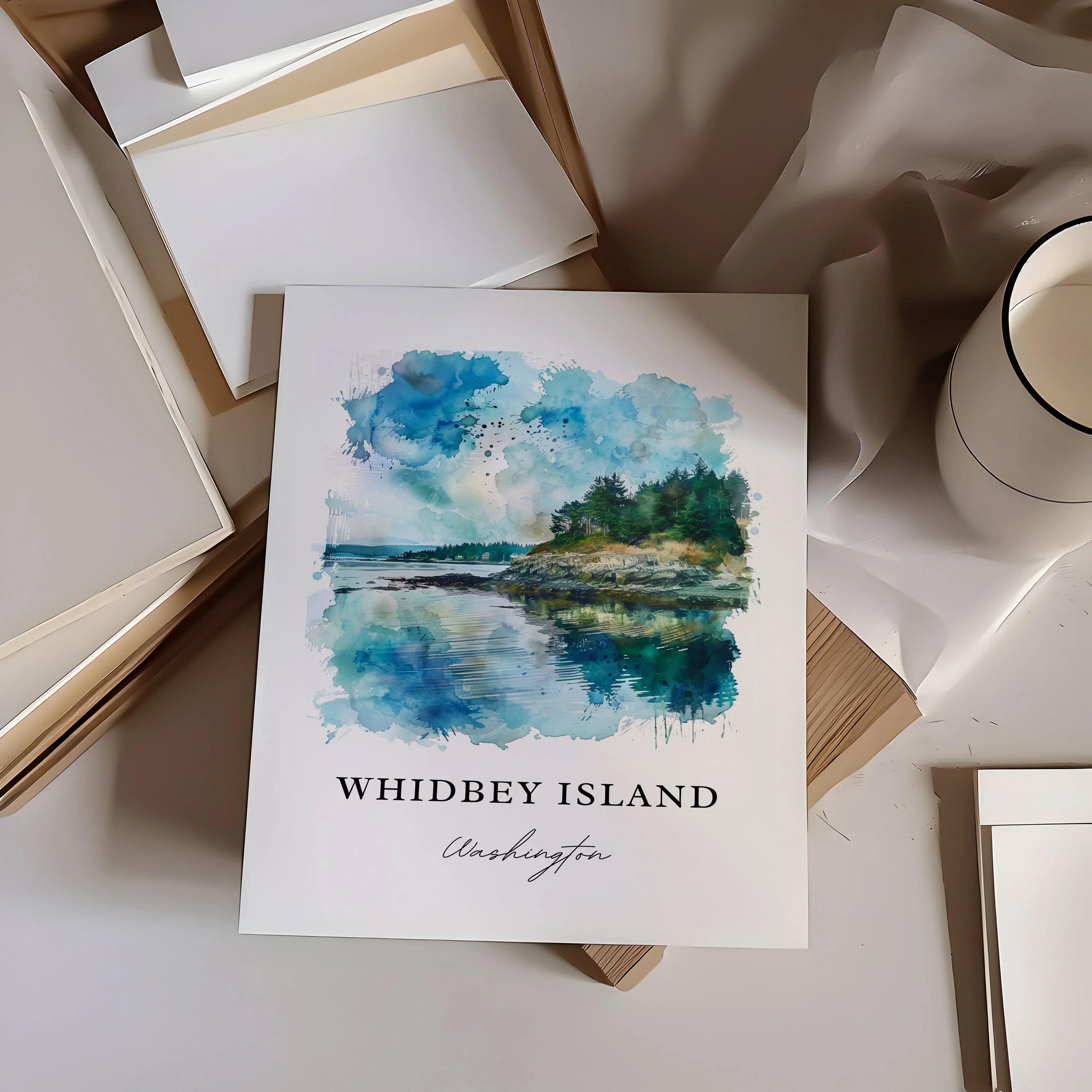 Whidbey Island, USA – Watercolor Art Print - Image 2