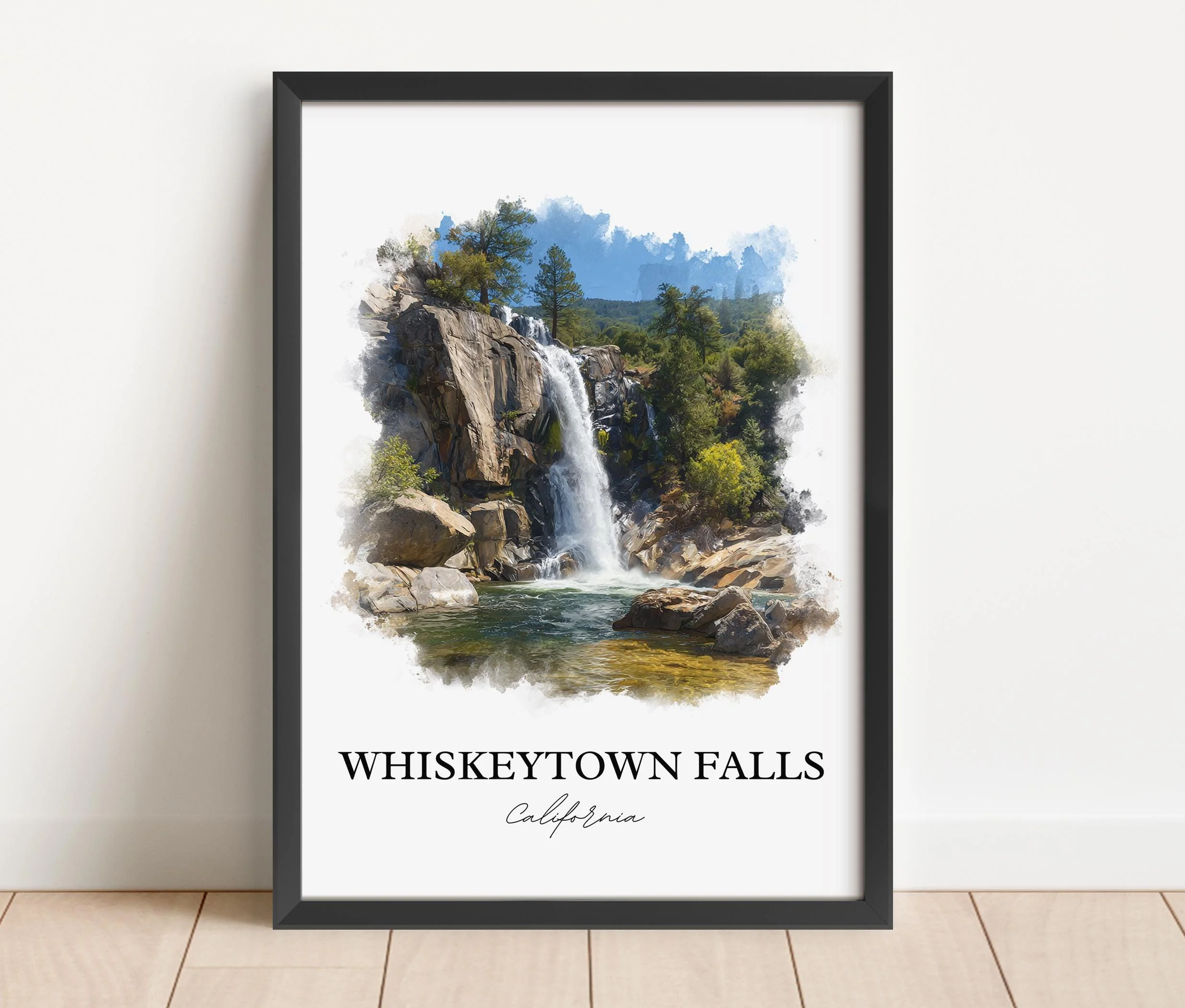 Whiskeytown Falls, California, USA – Watercolor Art Print - Image 6