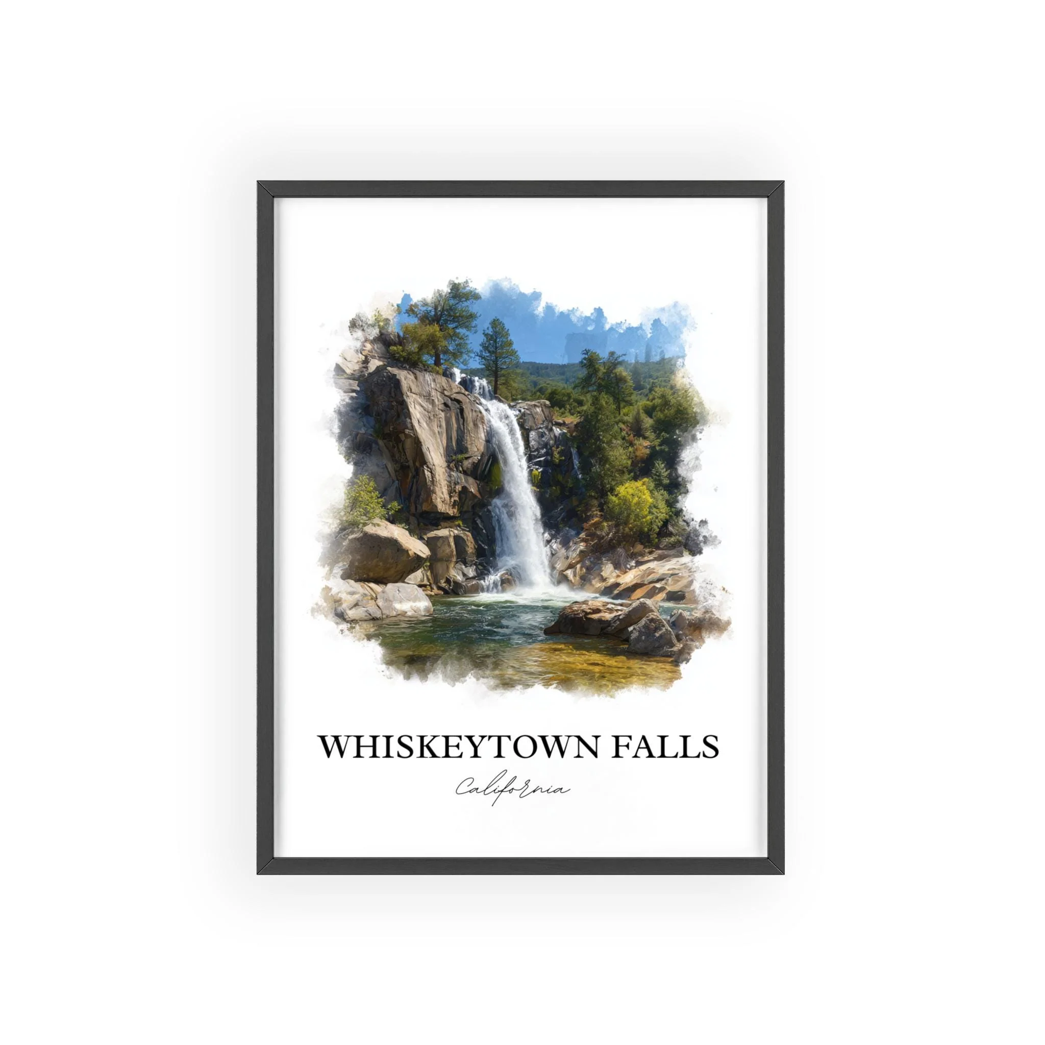 Whiskeytown Falls, California, USA – Watercolor Art Print - Image 7