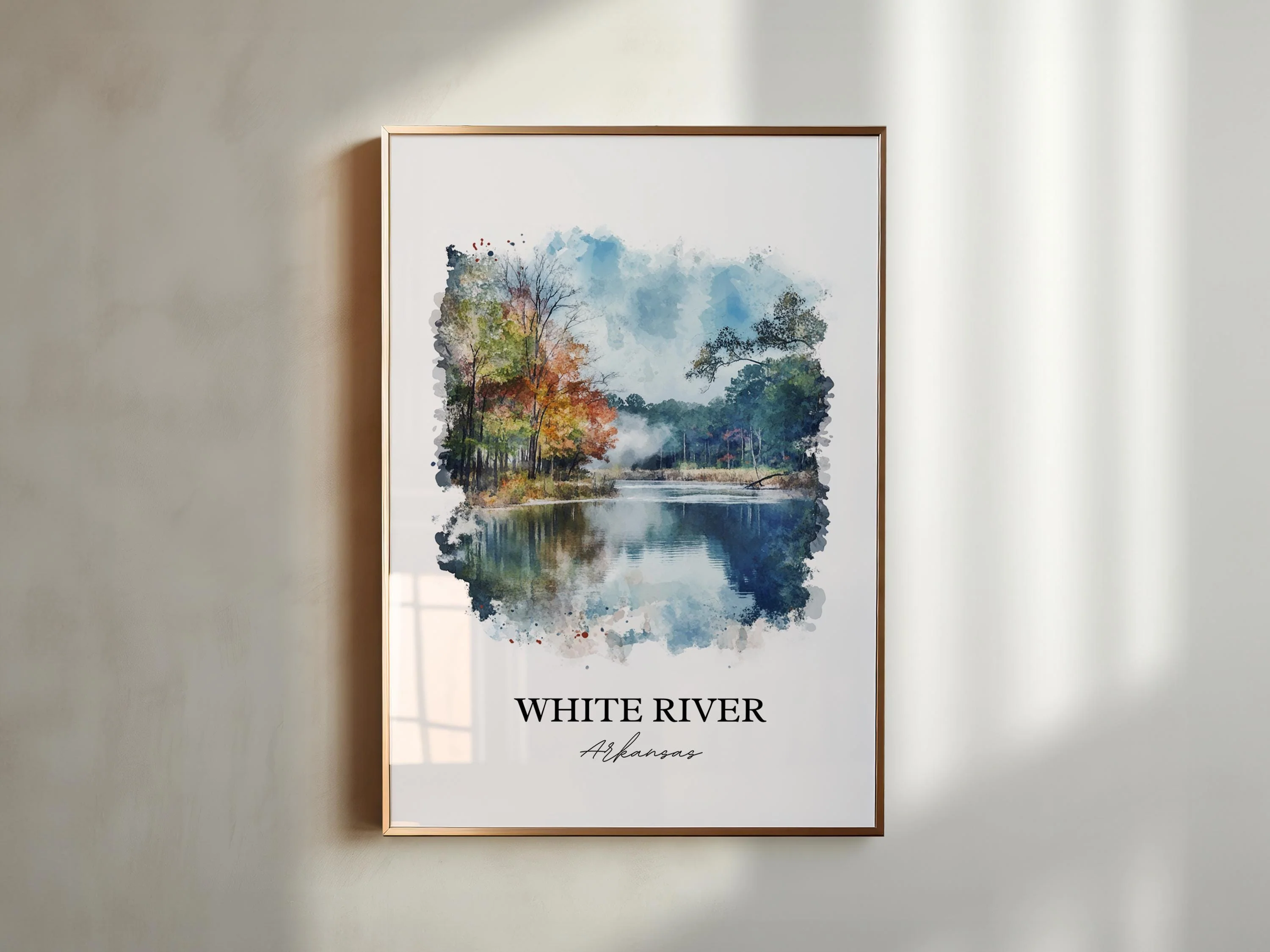 White River, Arkansas – Watercolor Art Print - Image 3