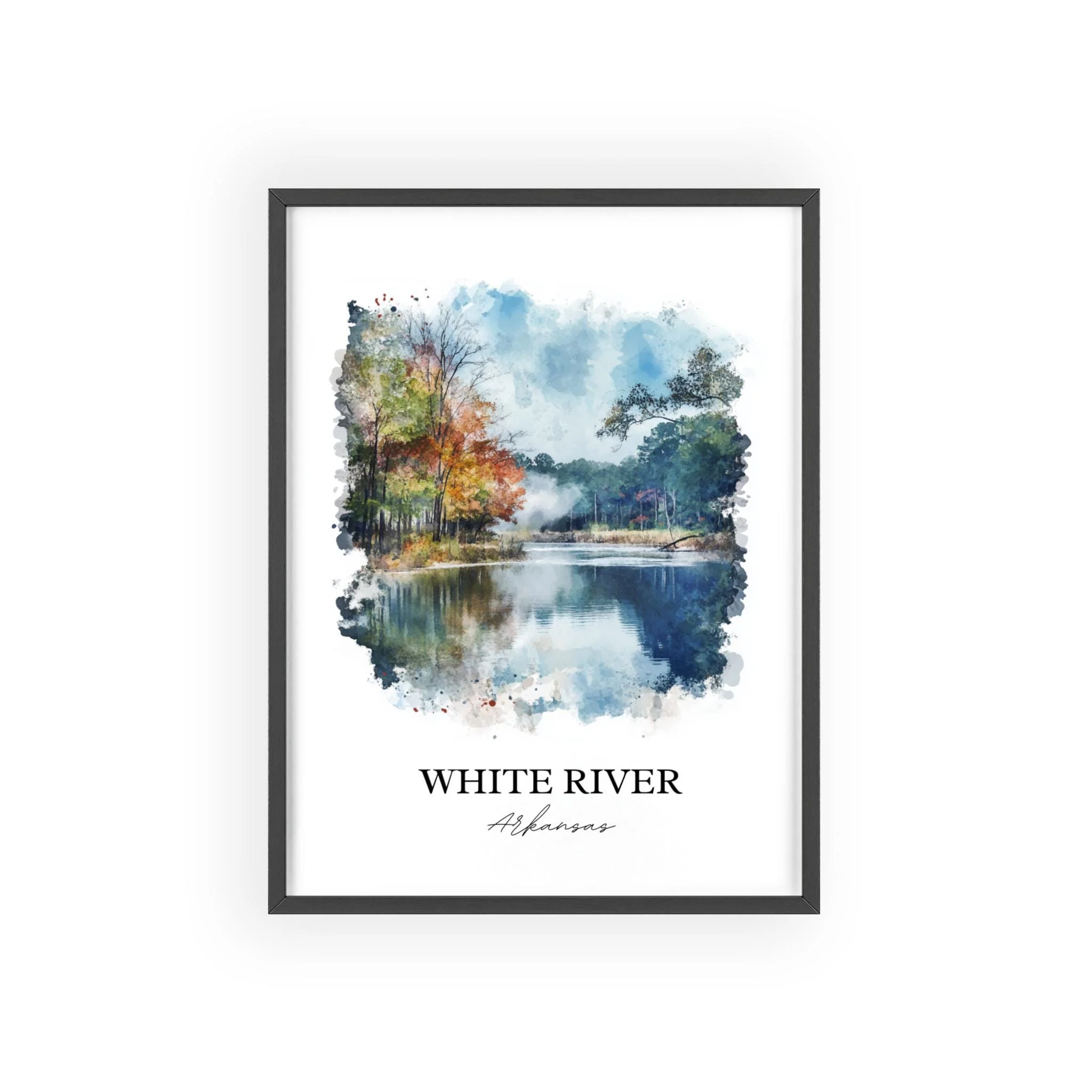 White River, Arkansas – Watercolor Art Print - Image 7