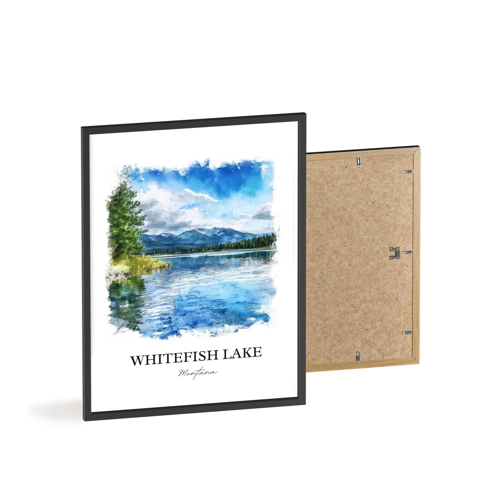Whitefish Lake, USA – Watercolor Art Print - Image 8