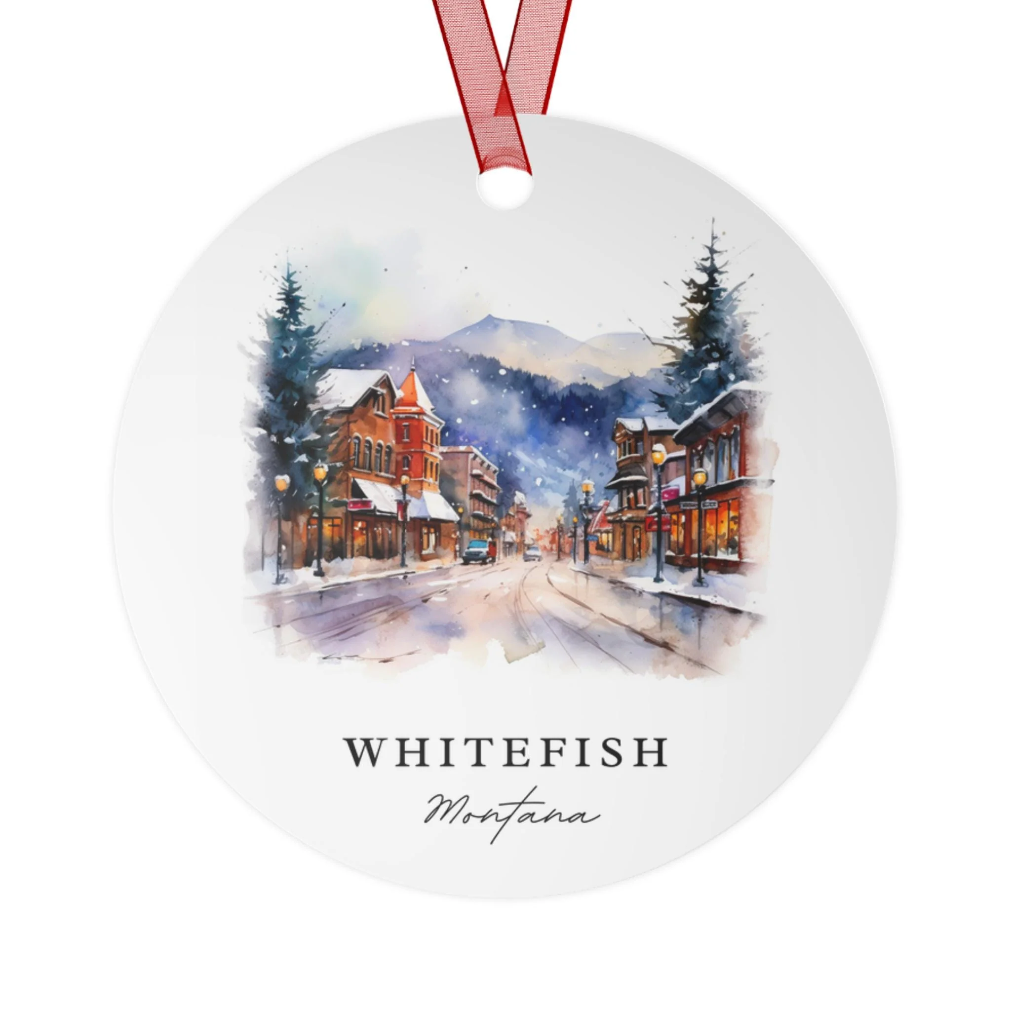 Whitefish MT Ornament: Unique Whitefish Souvenir, Whitefish Xmas Decor, and Authentic Whitefish Montana Gift