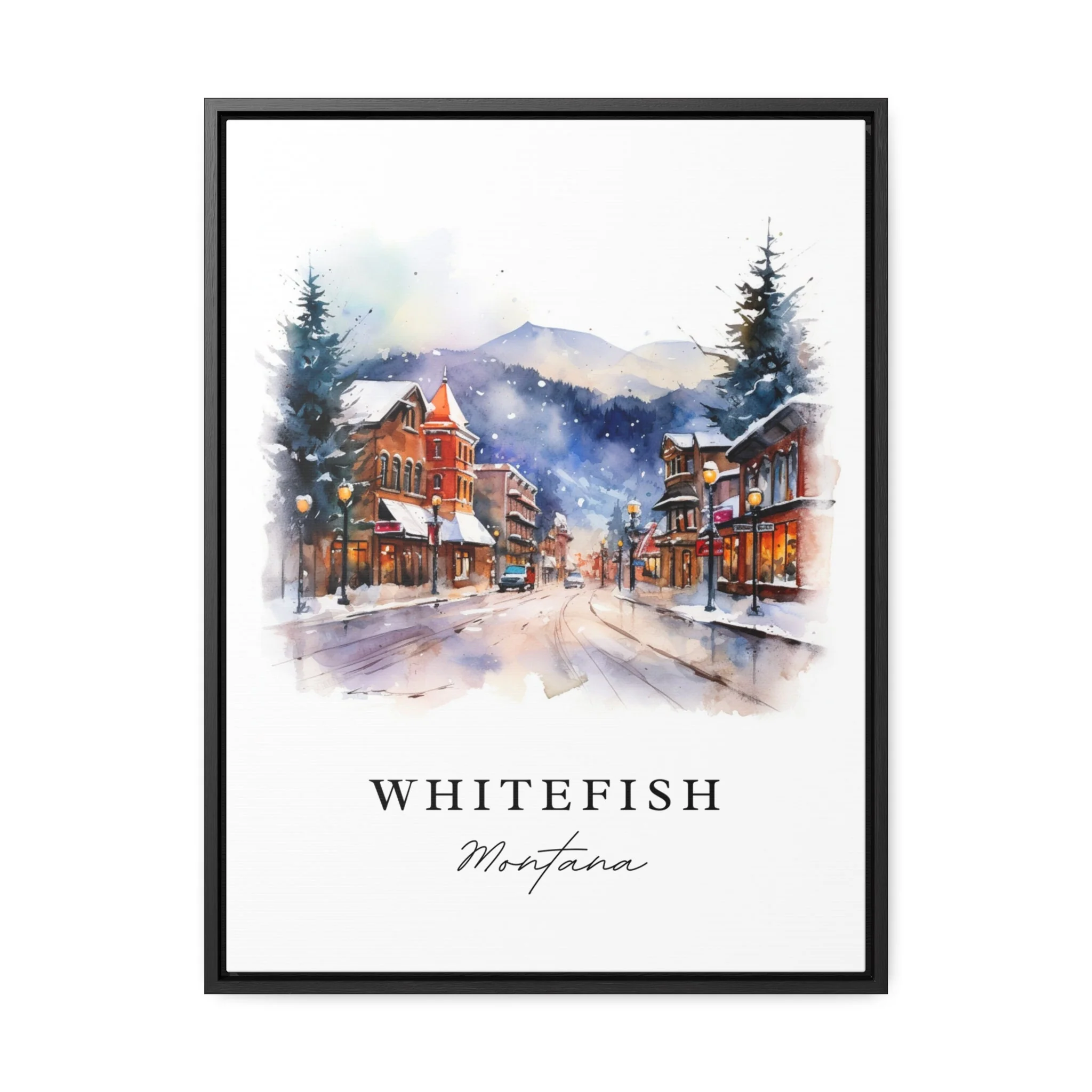 Whitefish, Montana, USA – Watercolor Art Print - Image 6