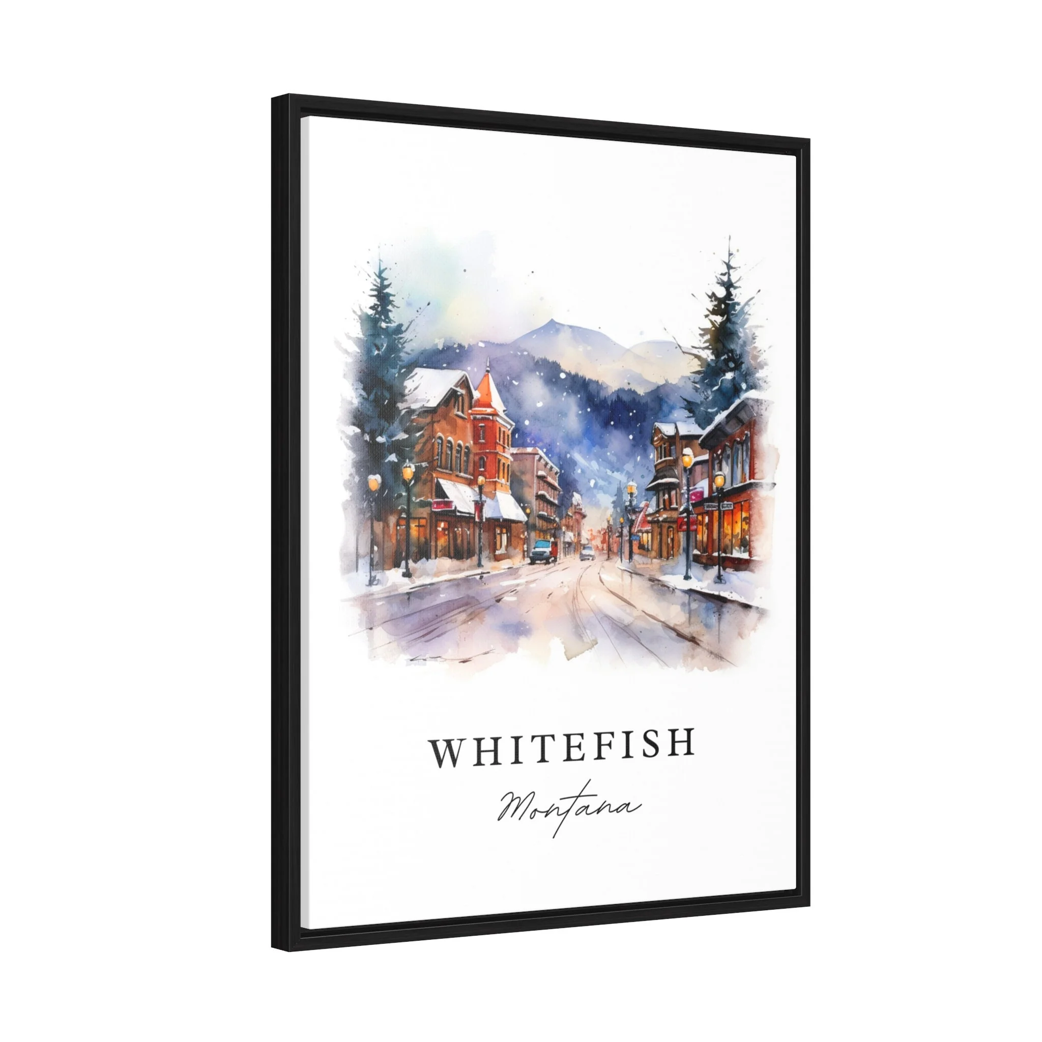 Whitefish, Montana, USA – Watercolor Art Print - Image 7