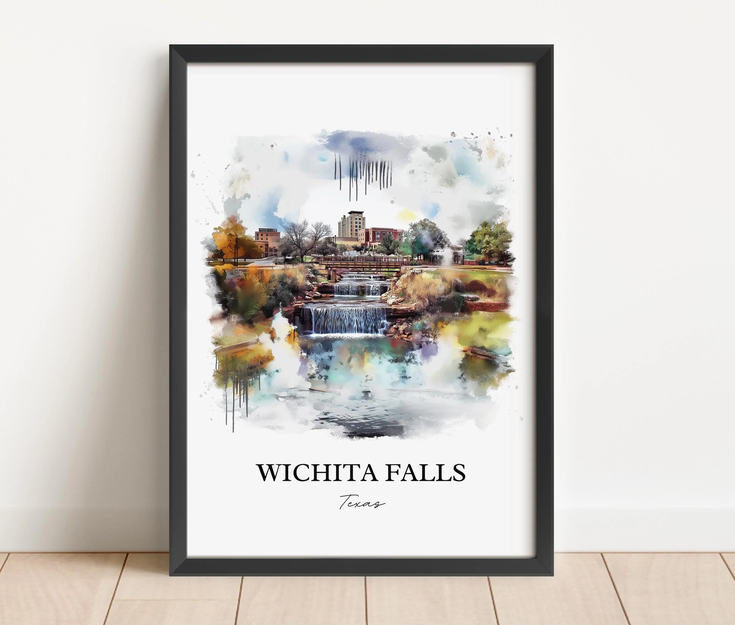 Wichita Falls, TX, USA – Watercolor Art Print - Image 6