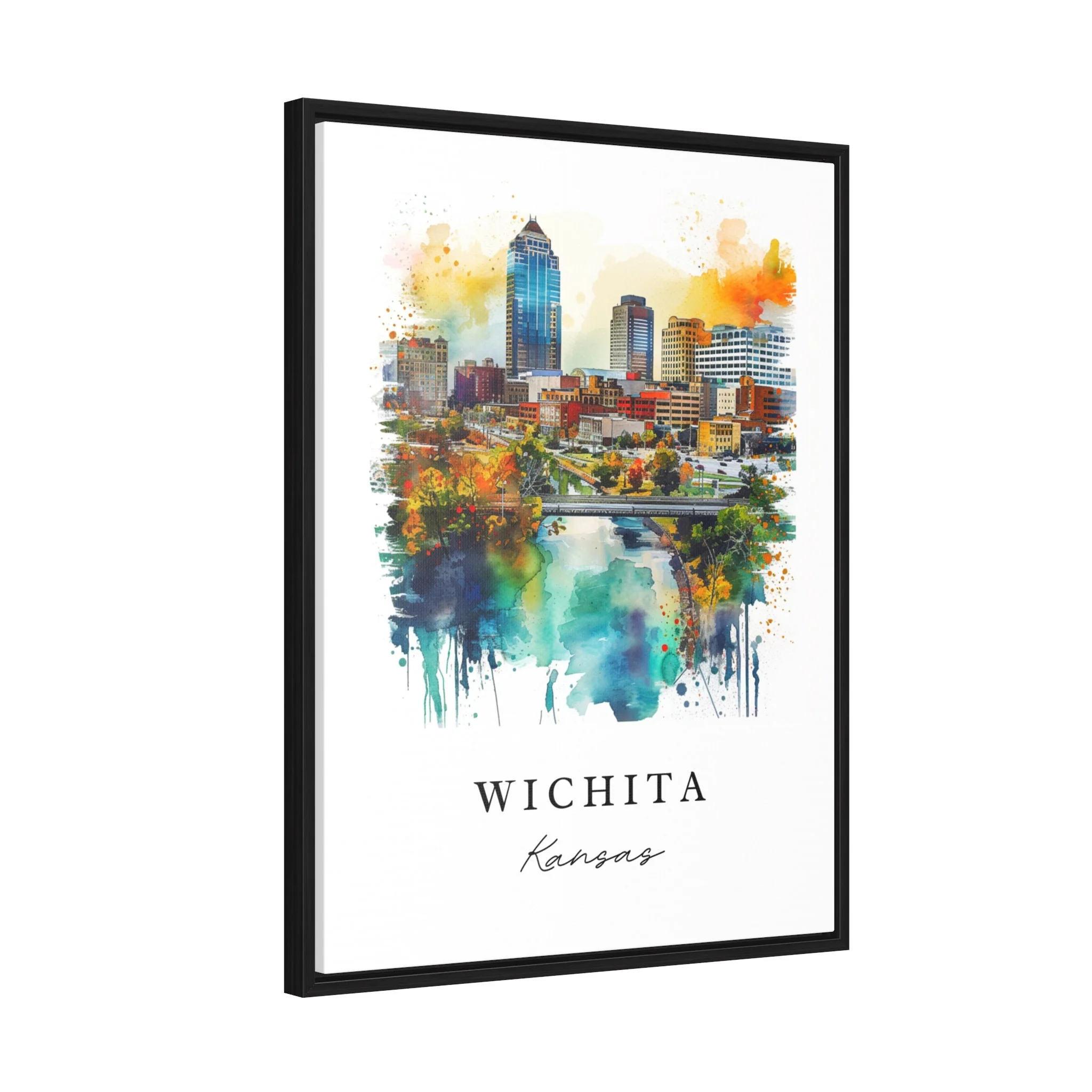 Wichita, Kansas – Watercolor Art Print - Image 7