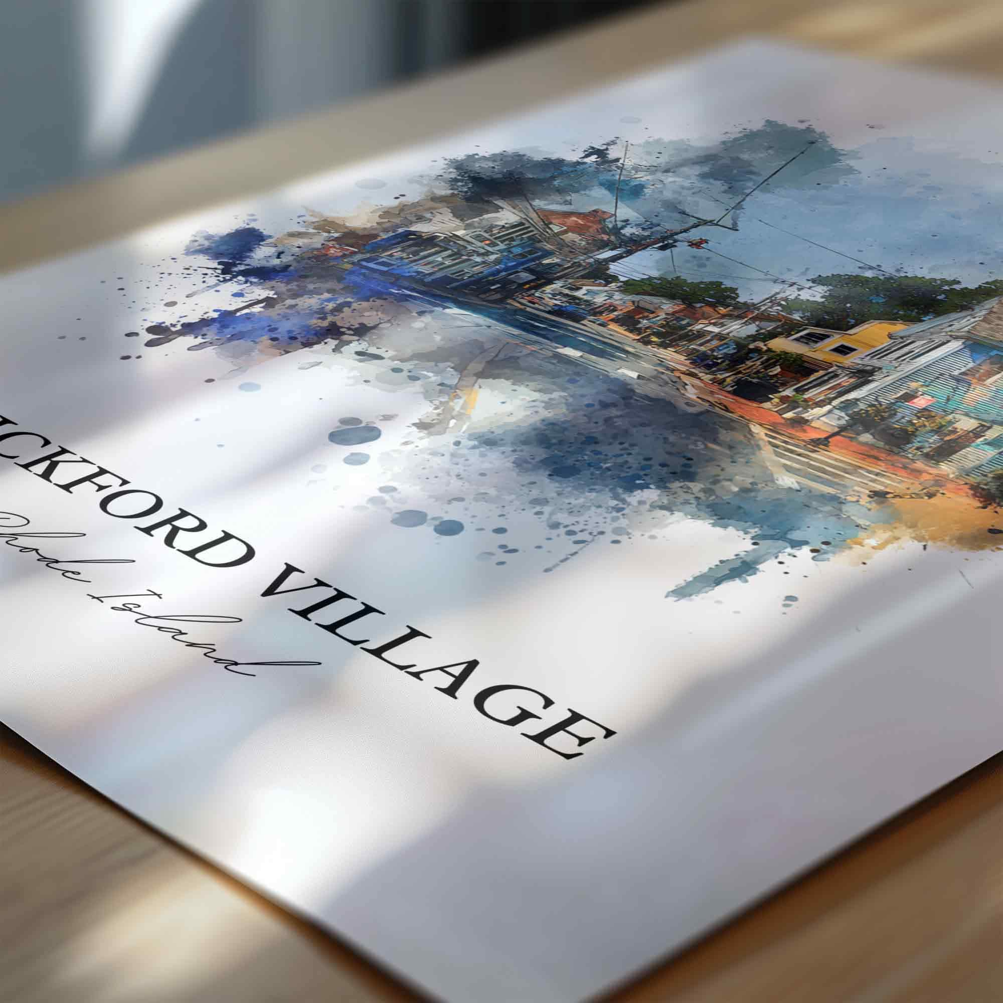 Wickford, Rhode Island – Watercolor Art Print - Image 2