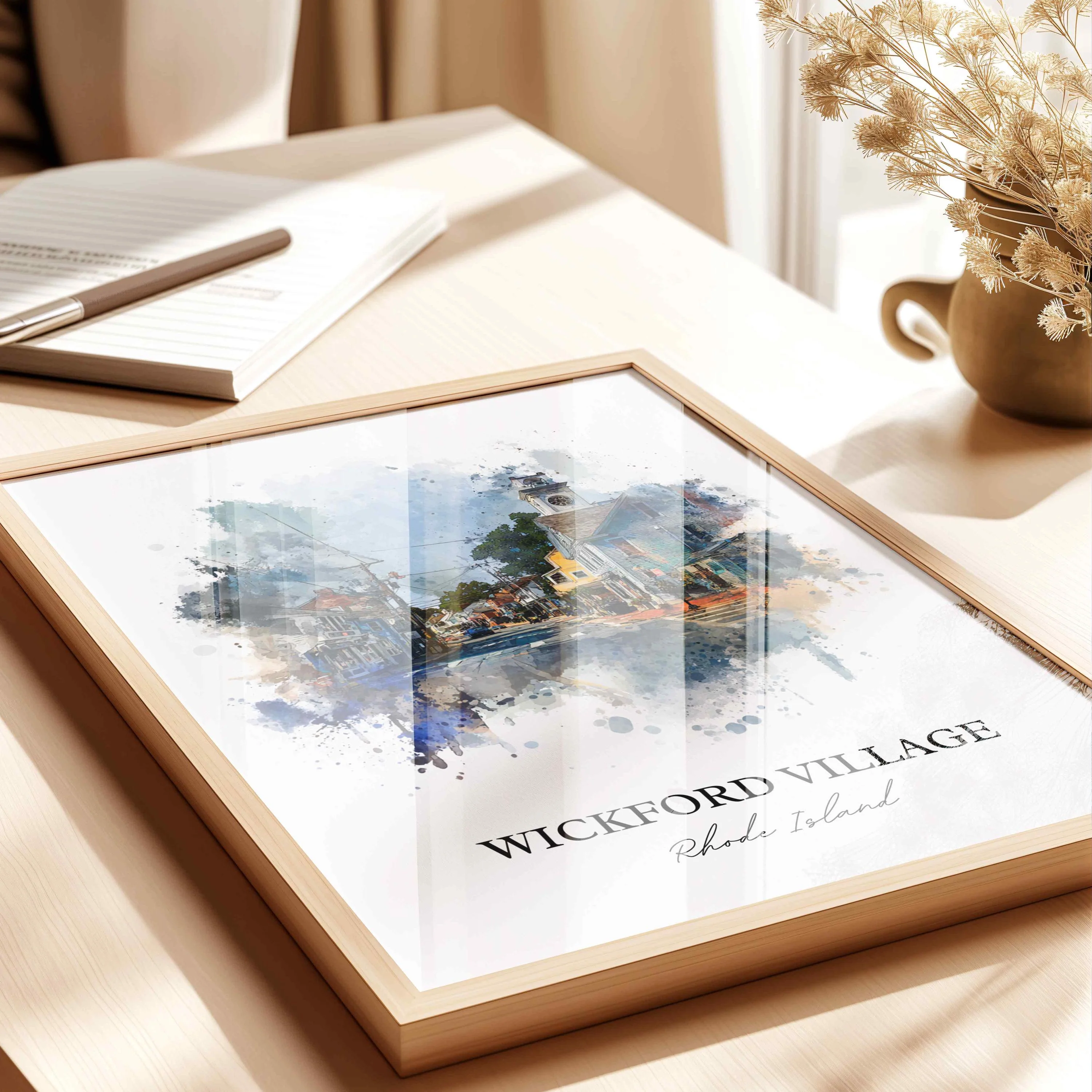 Wickford, Rhode Island – Watercolor Art Print - Image 4
