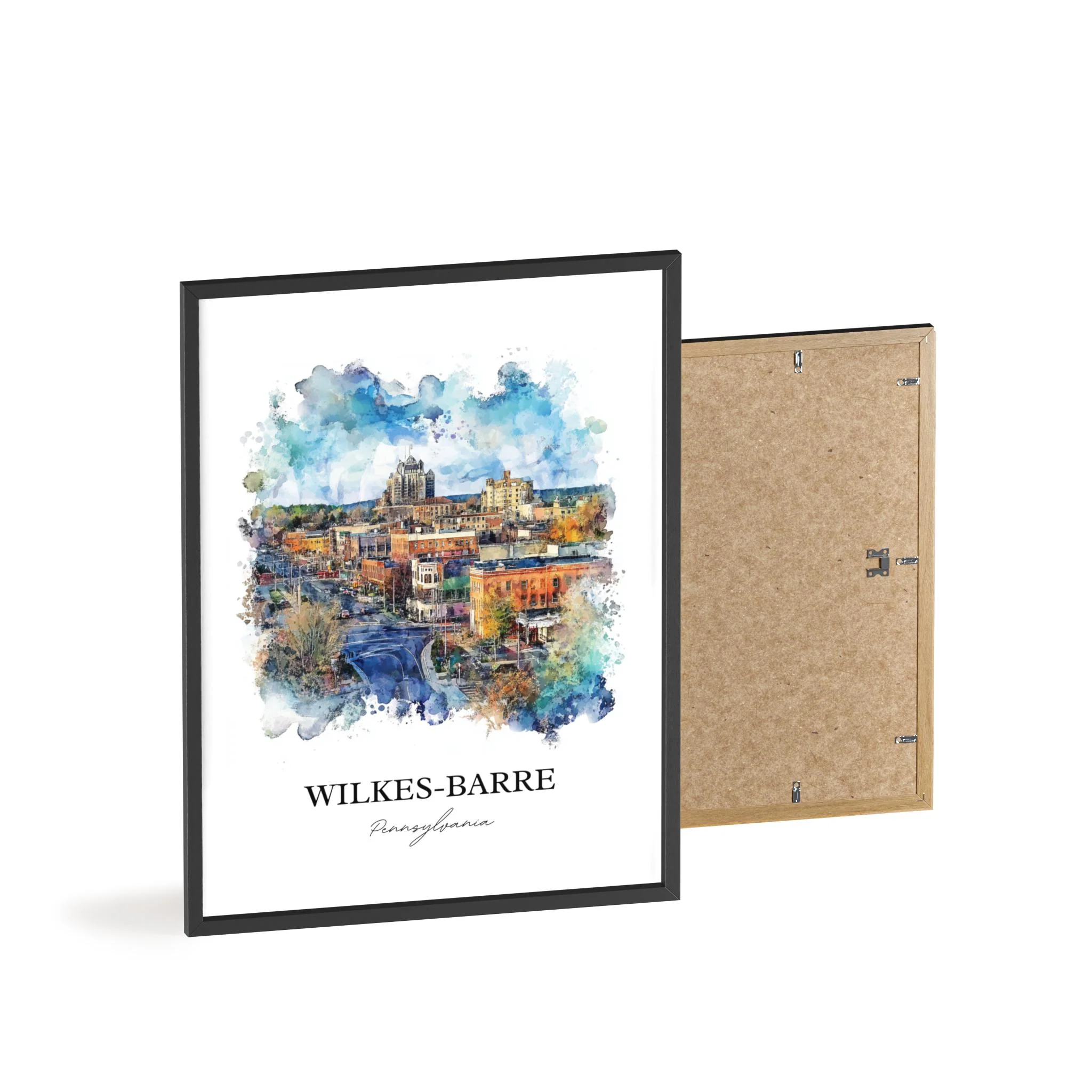 Wilkes-Barre, Pennsylvania, USA – Watercolor Art Print - Image 3