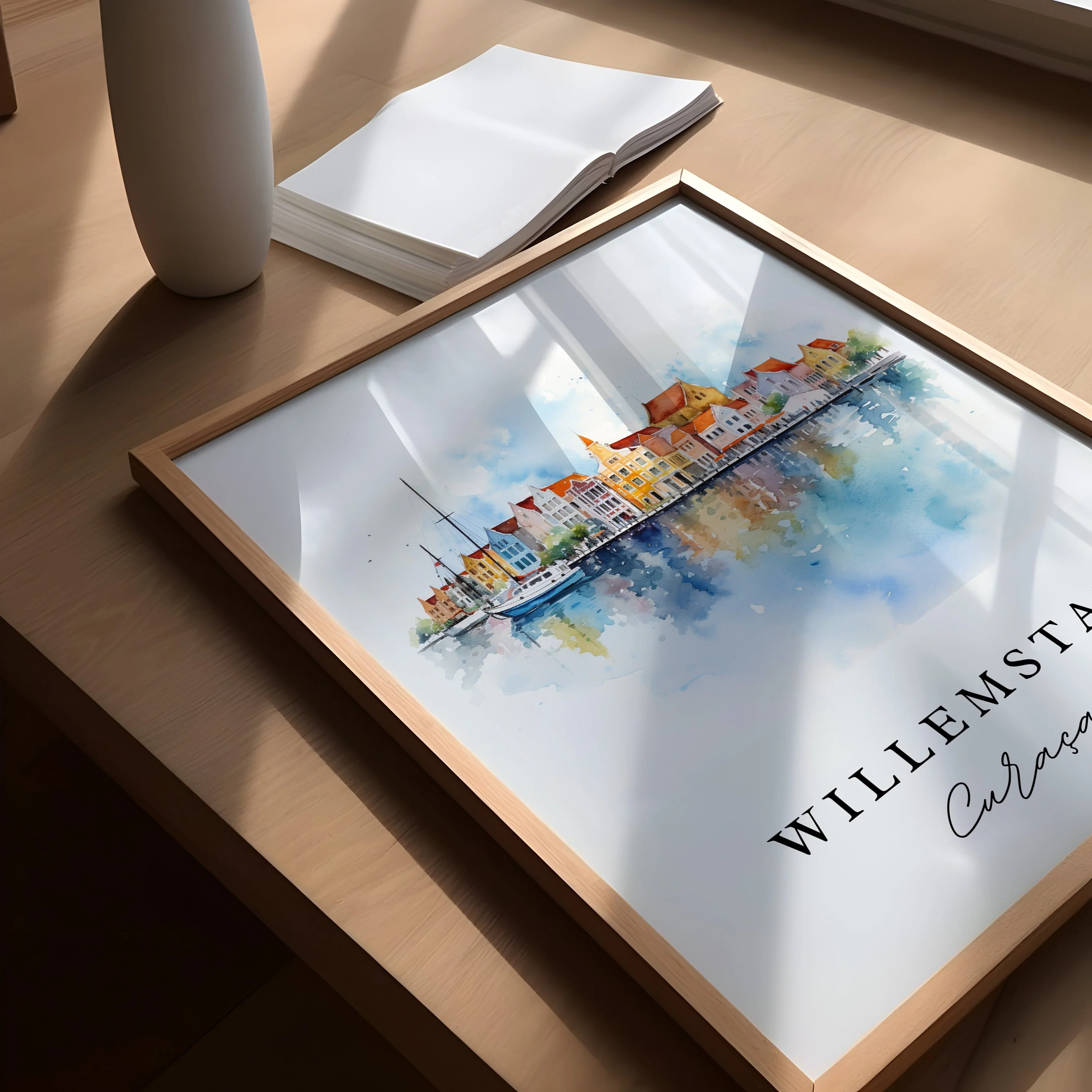 Willemstad, Curacao – Watercolor Art Print - Image 3