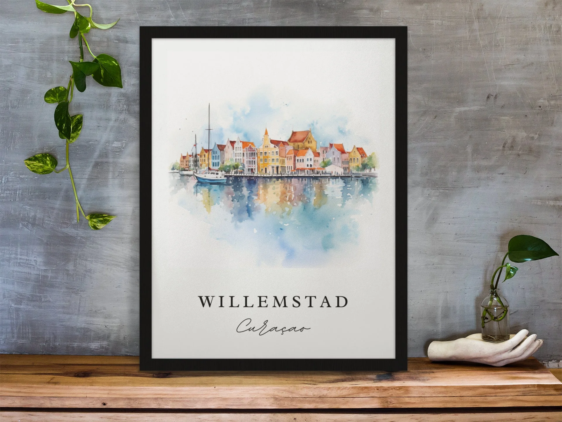 Willemstad, Curacao – Watercolor Art Print - Image 4