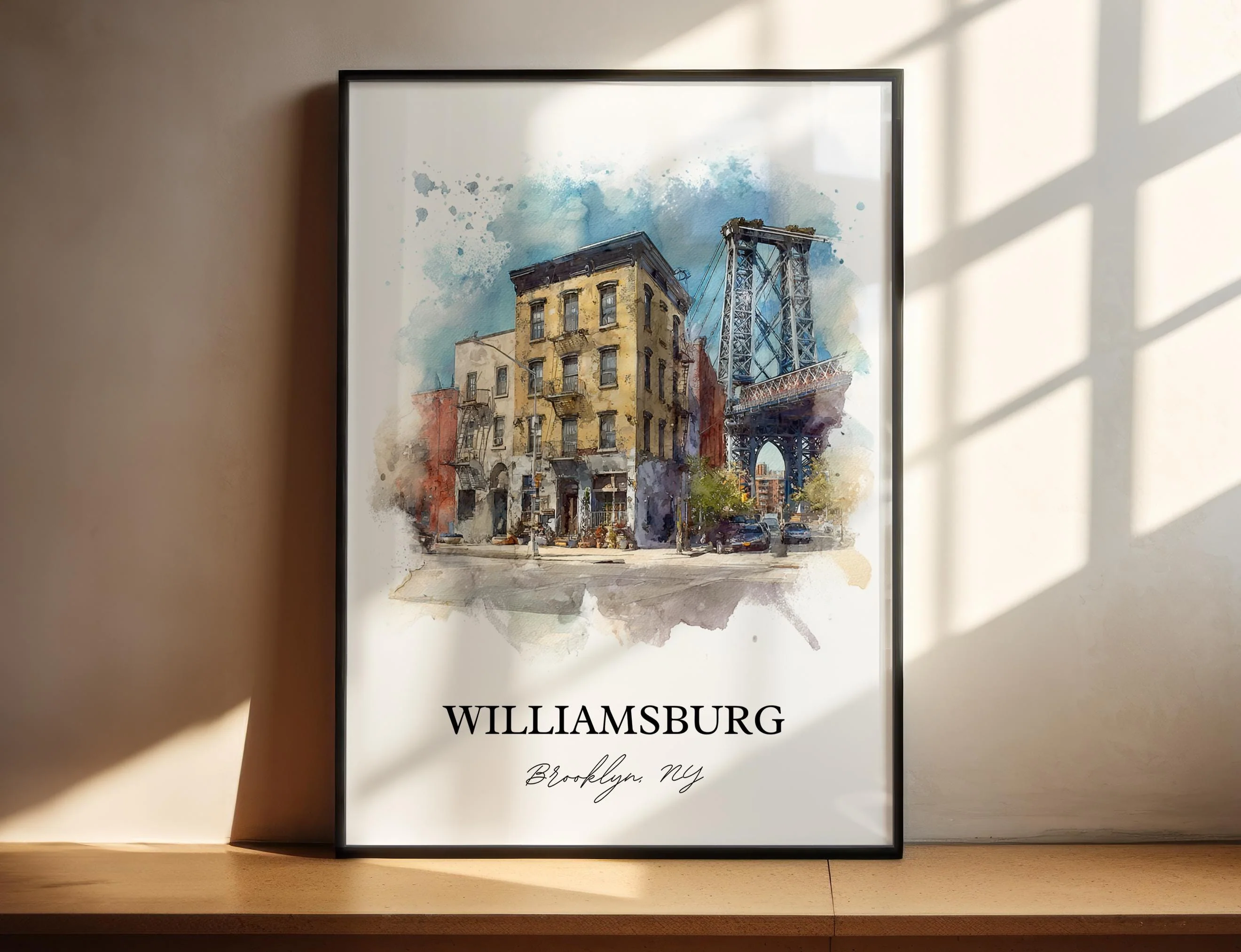 Williamsburg, New York – Watercolor Art Print