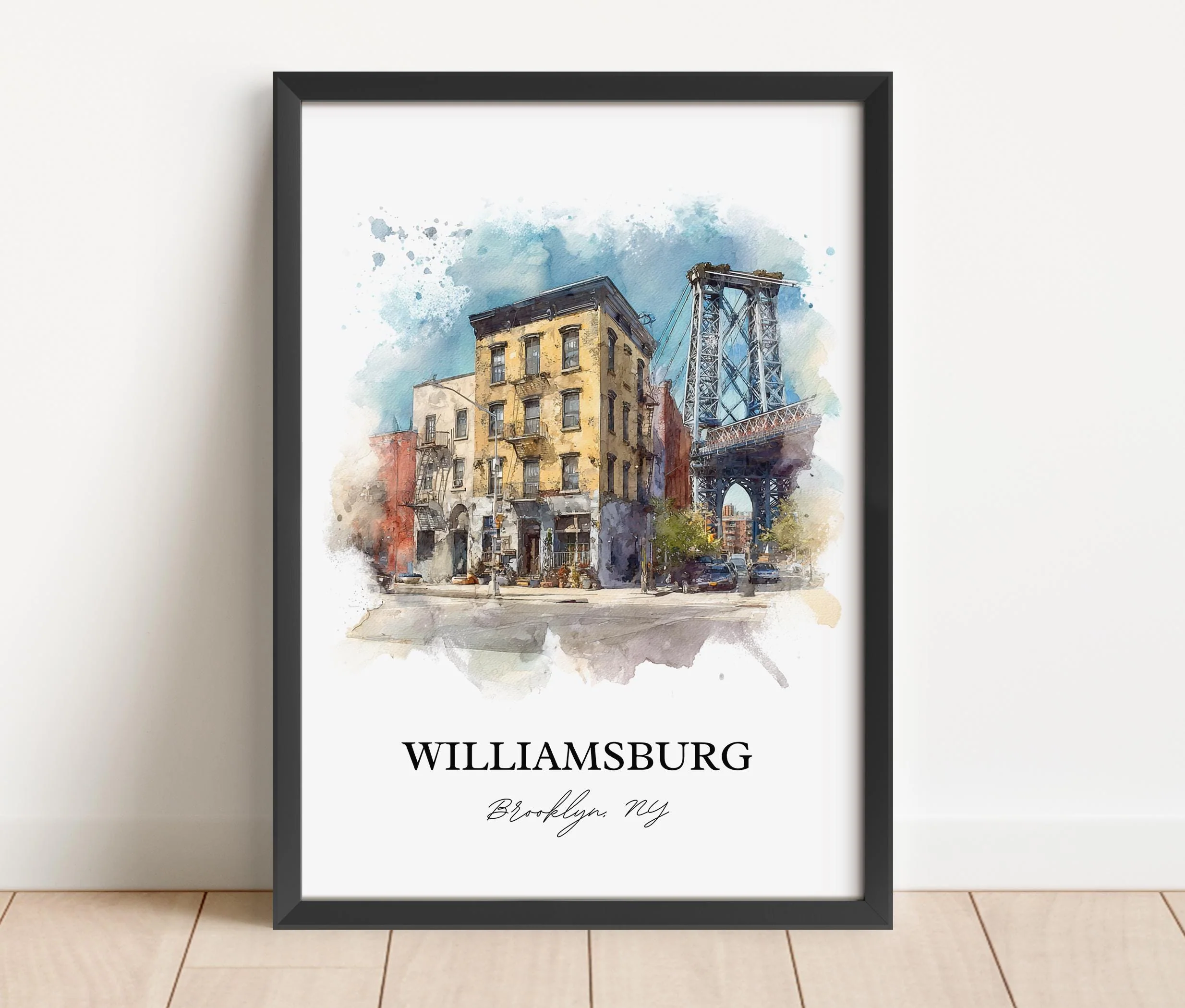 Williamsburg, New York – Watercolor Art Print - Image 3