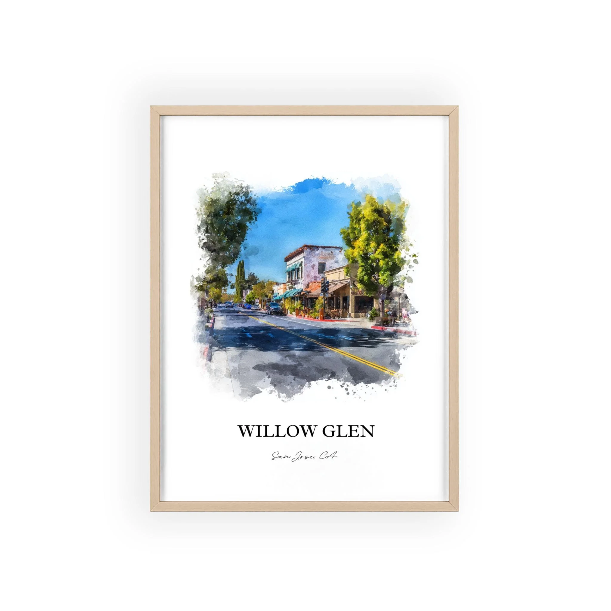 Willow Glen, California – Watercolor Art Print - Image 12