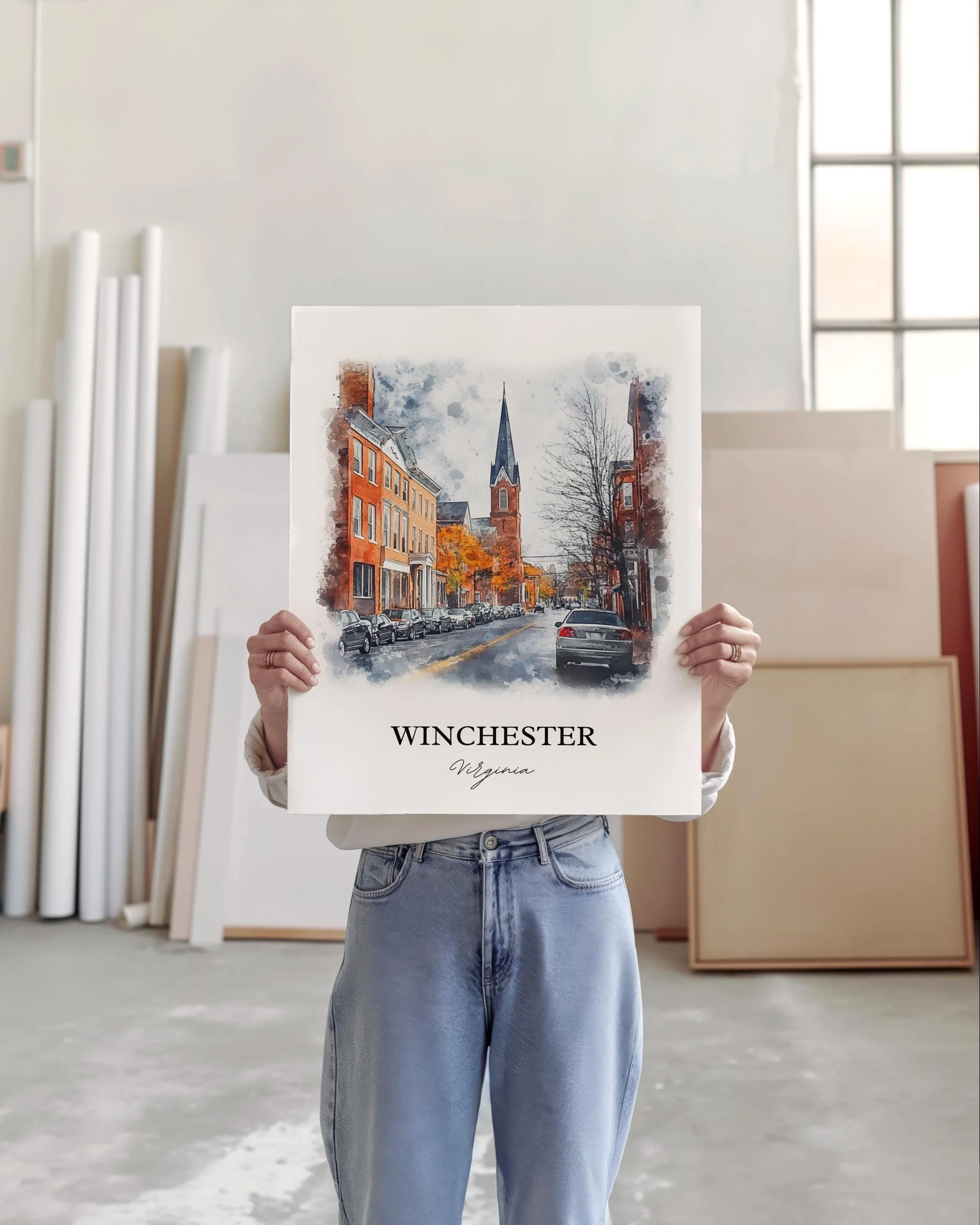 Winchester, USA – Watercolor Art Print of Shenandoah Valley Virginia - Image 3