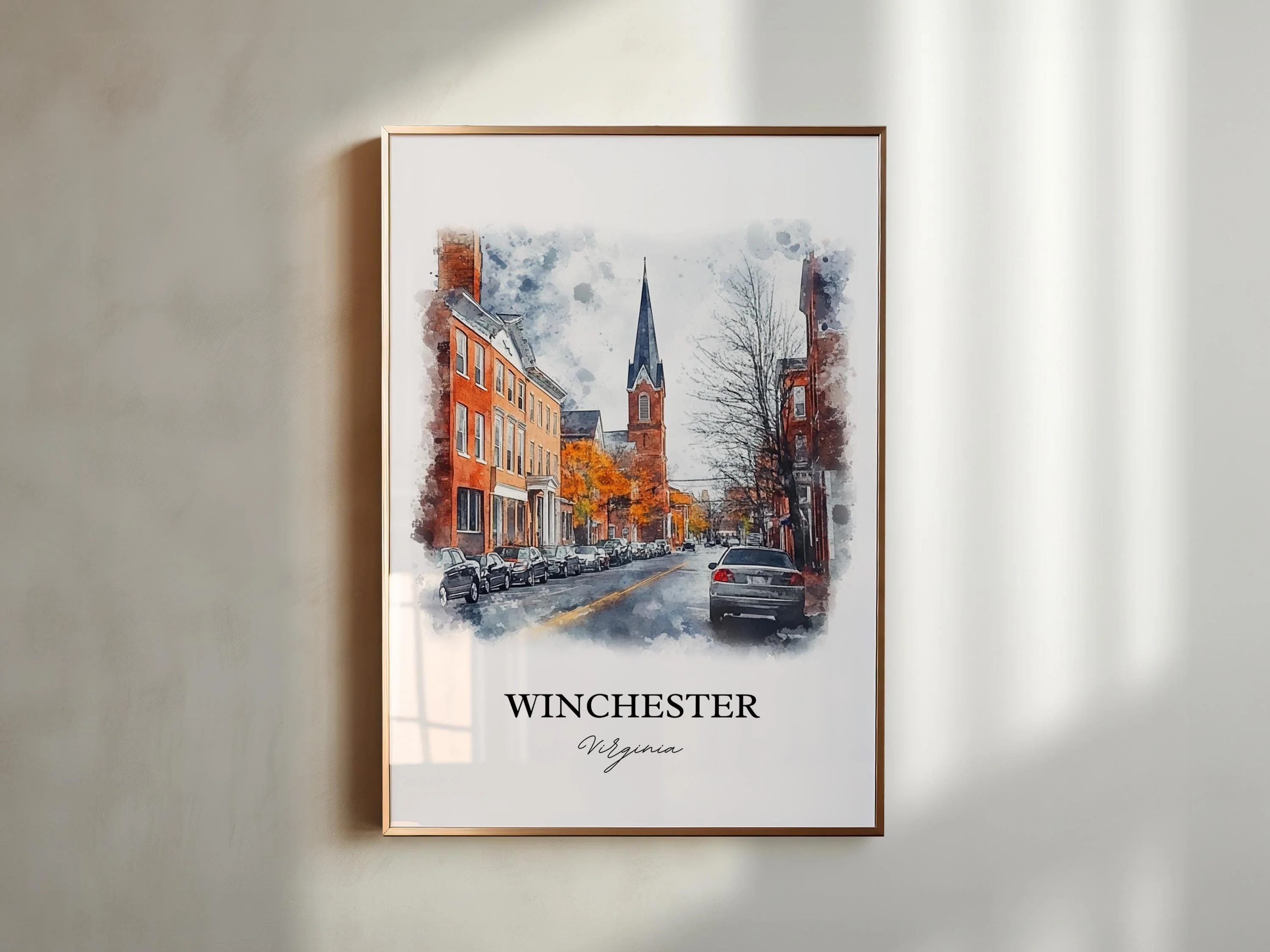 Winchester, USA – Watercolor Art Print of Shenandoah Valley Virginia - Image 4