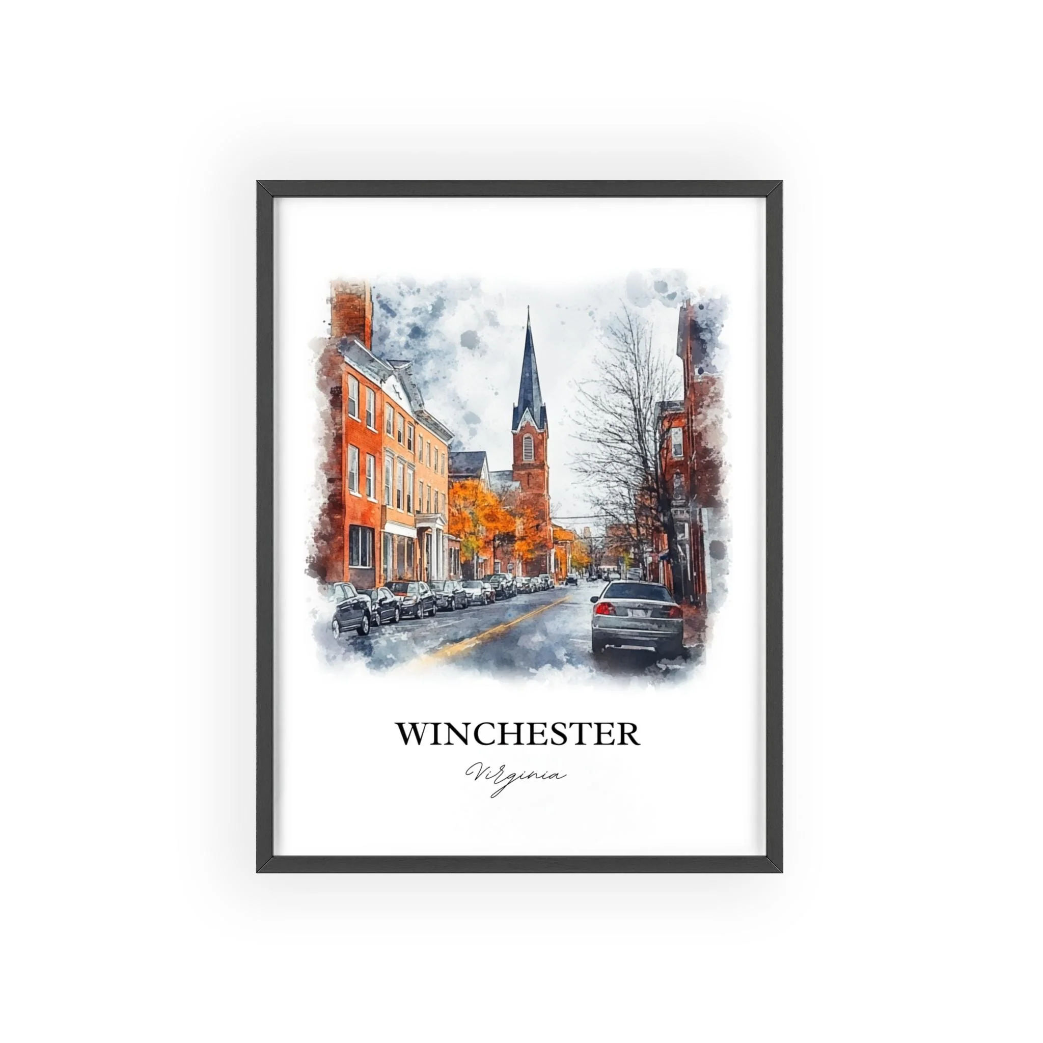 Winchester, USA – Watercolor Art Print of Shenandoah Valley Virginia - Image 7