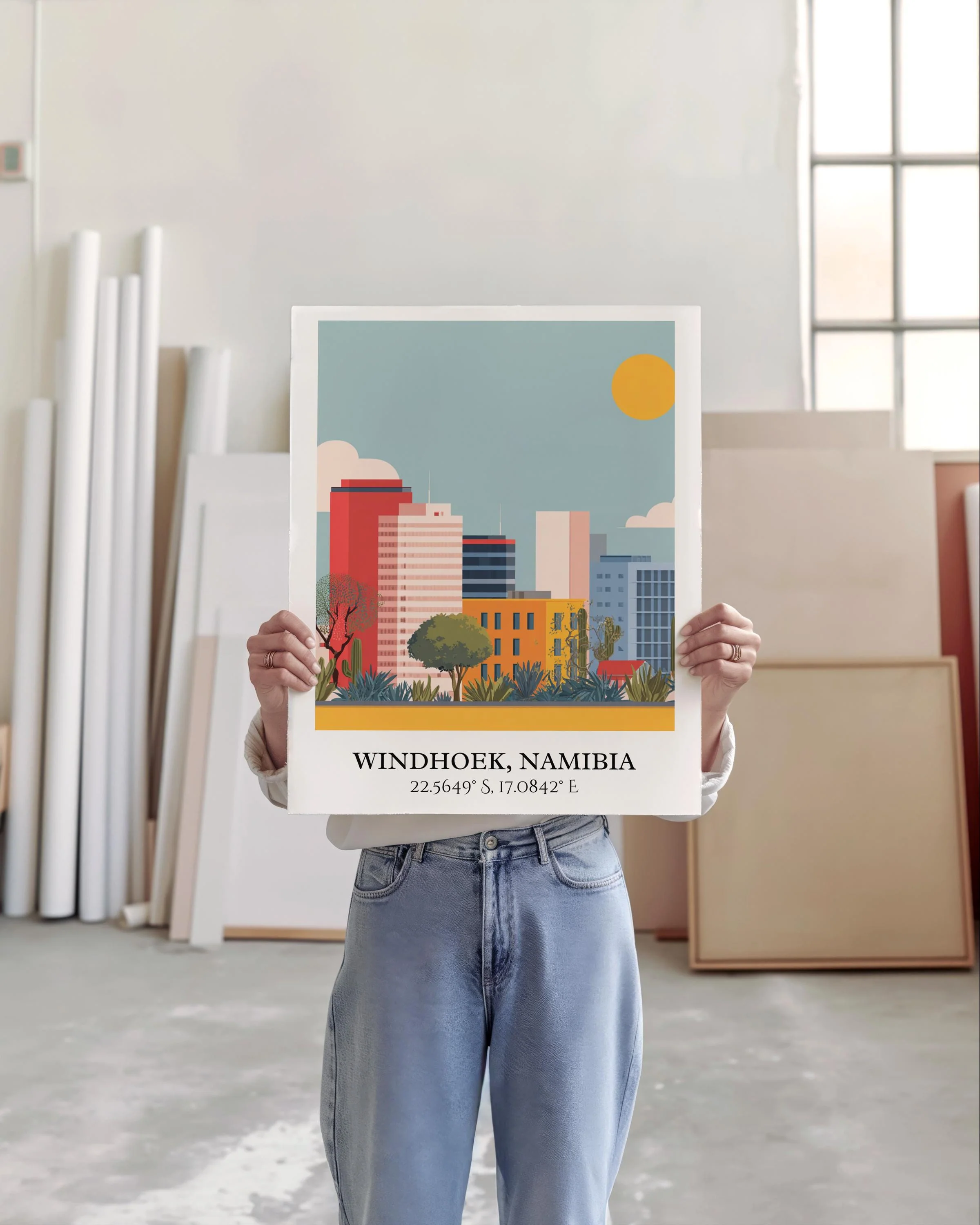 Windhoek, Namibia – Watercolor Art Print - Image 6