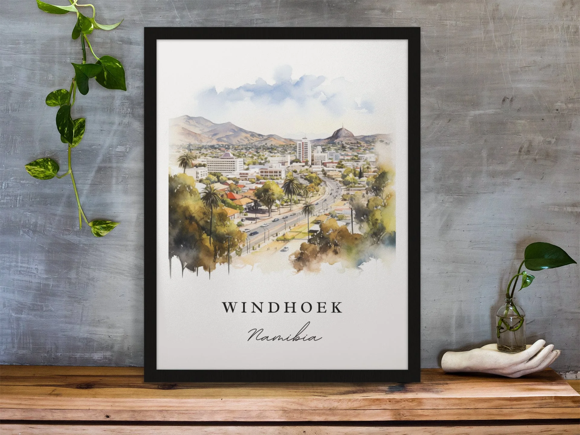 Windhoek, Namibia – Watercolor Art Print