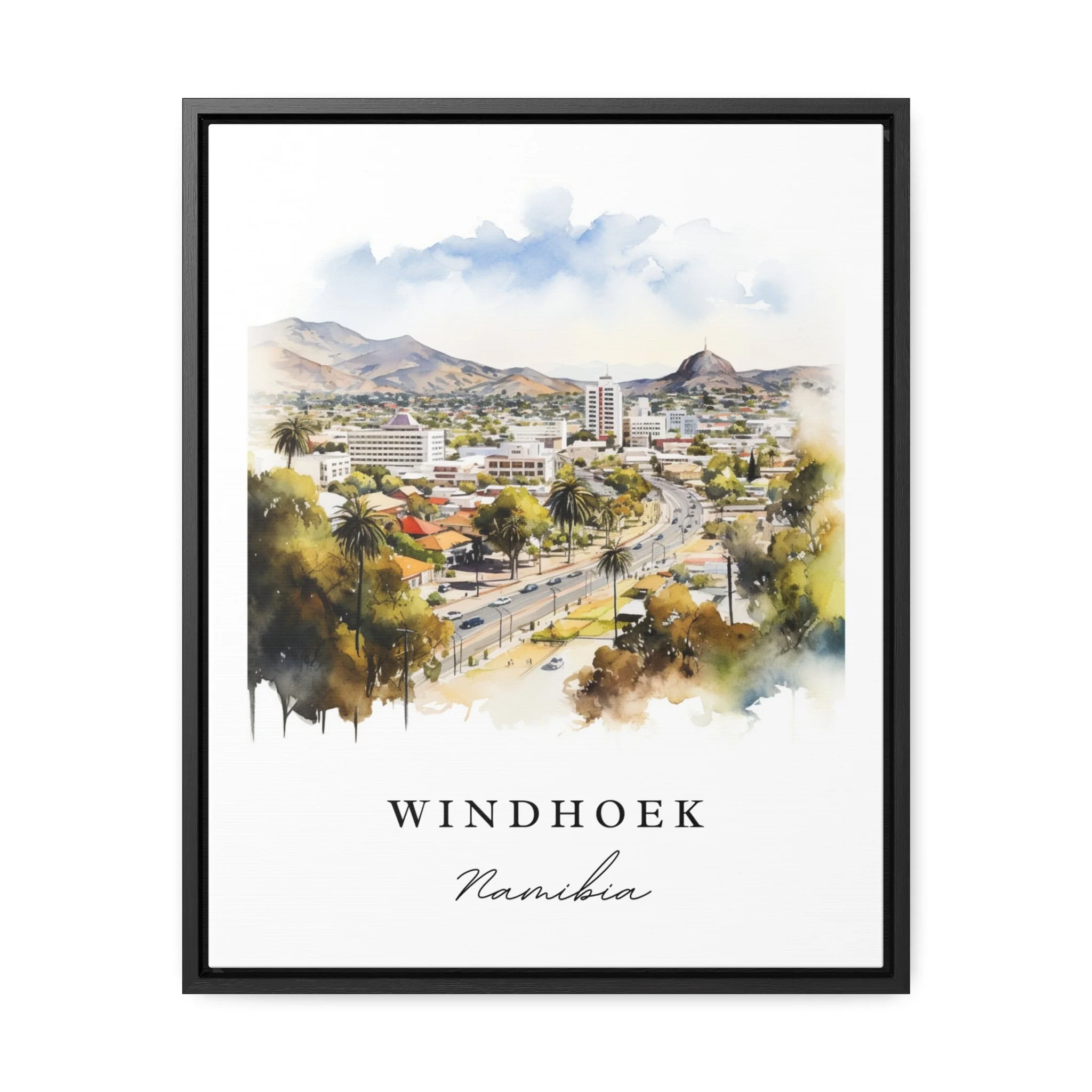 Windhoek, Namibia – Watercolor Art Print - Image 2