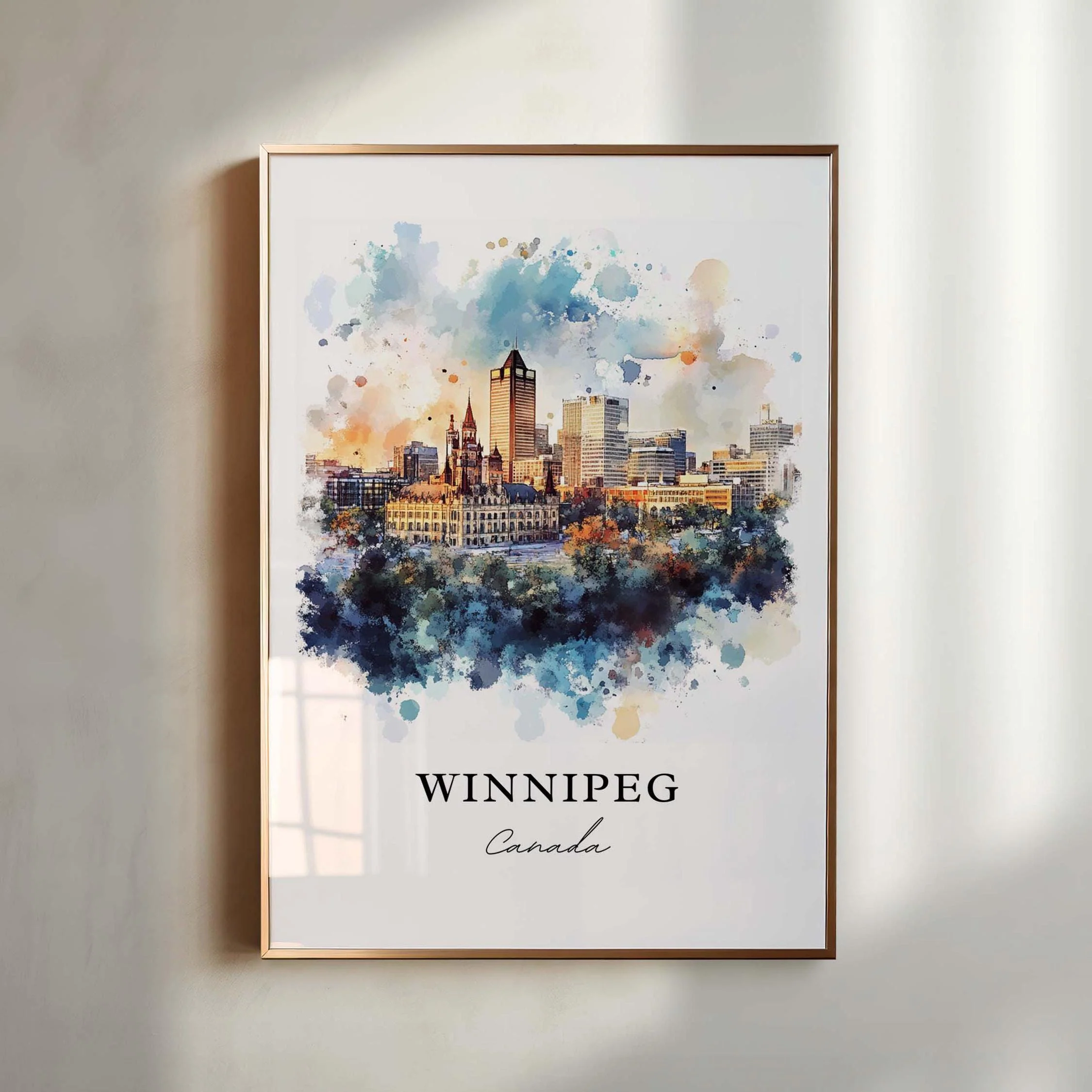 Winnipeg, Canada – Watercolor Art Print