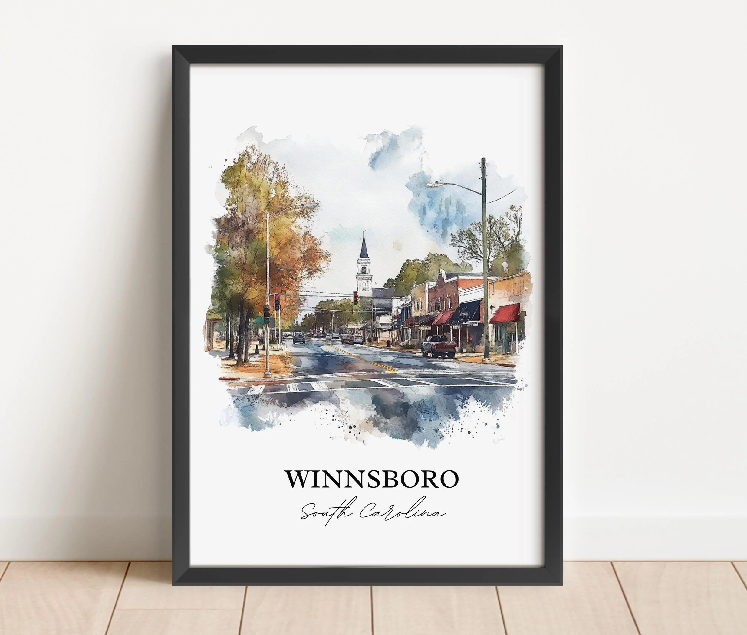 Winnsboro, South Carolina – Watercolor Art Print - Image 5