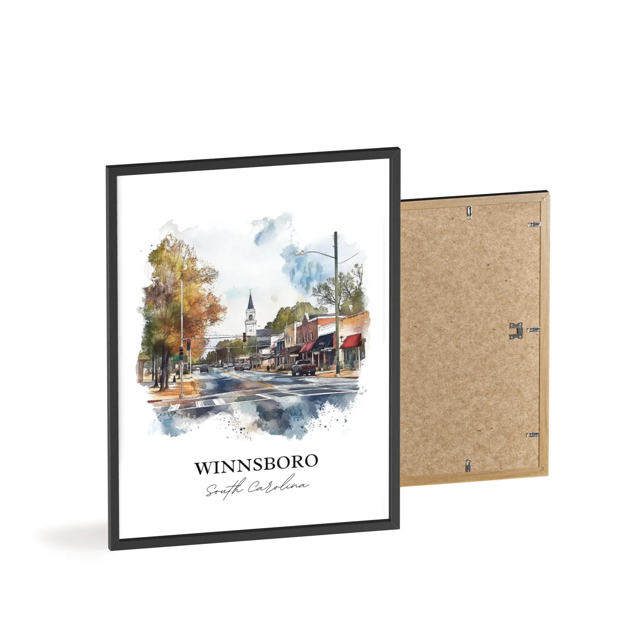 Winnsboro, South Carolina – Watercolor Art Print - Image 8
