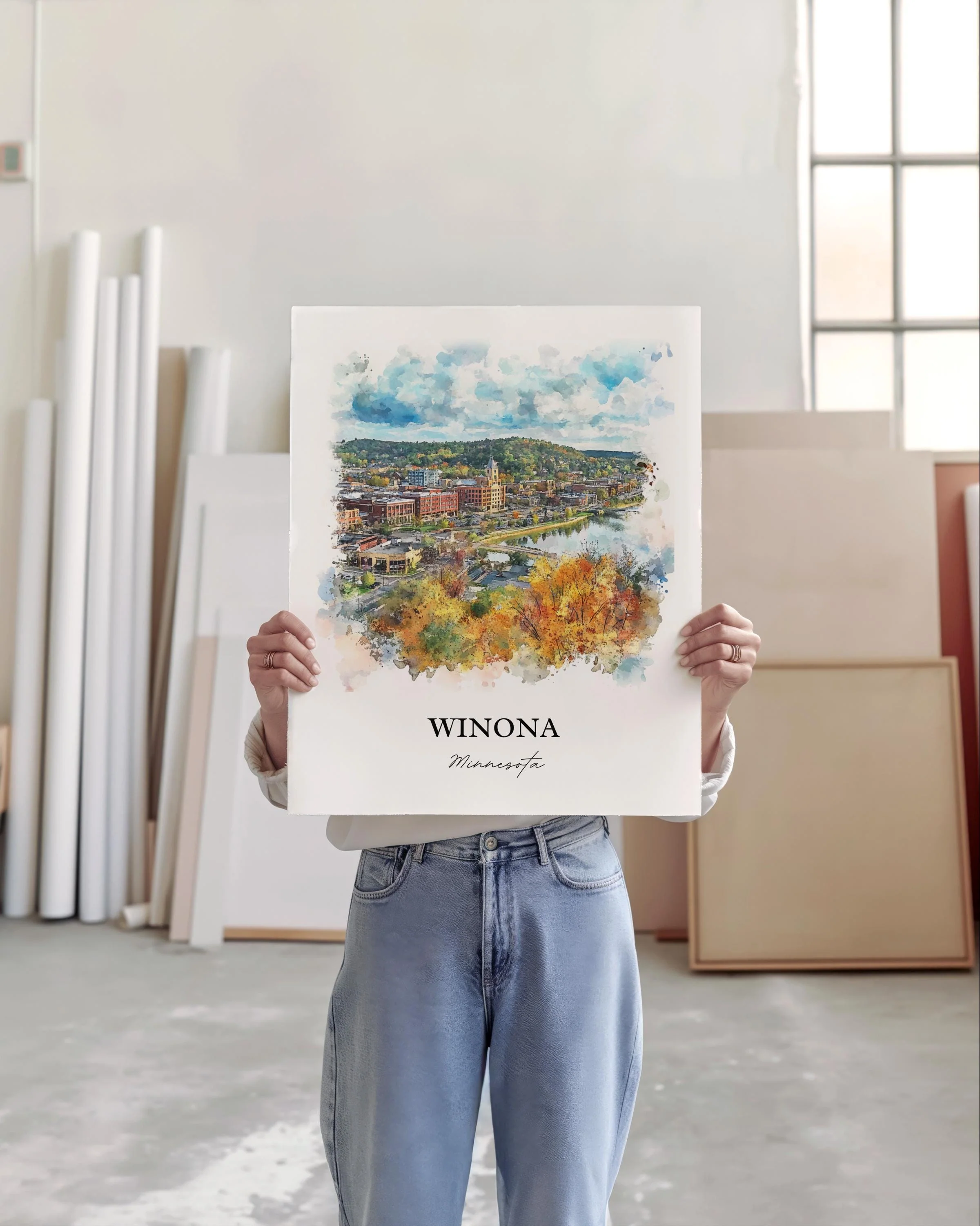 Winona, Minnesota – Watercolor Art Print - Image 3